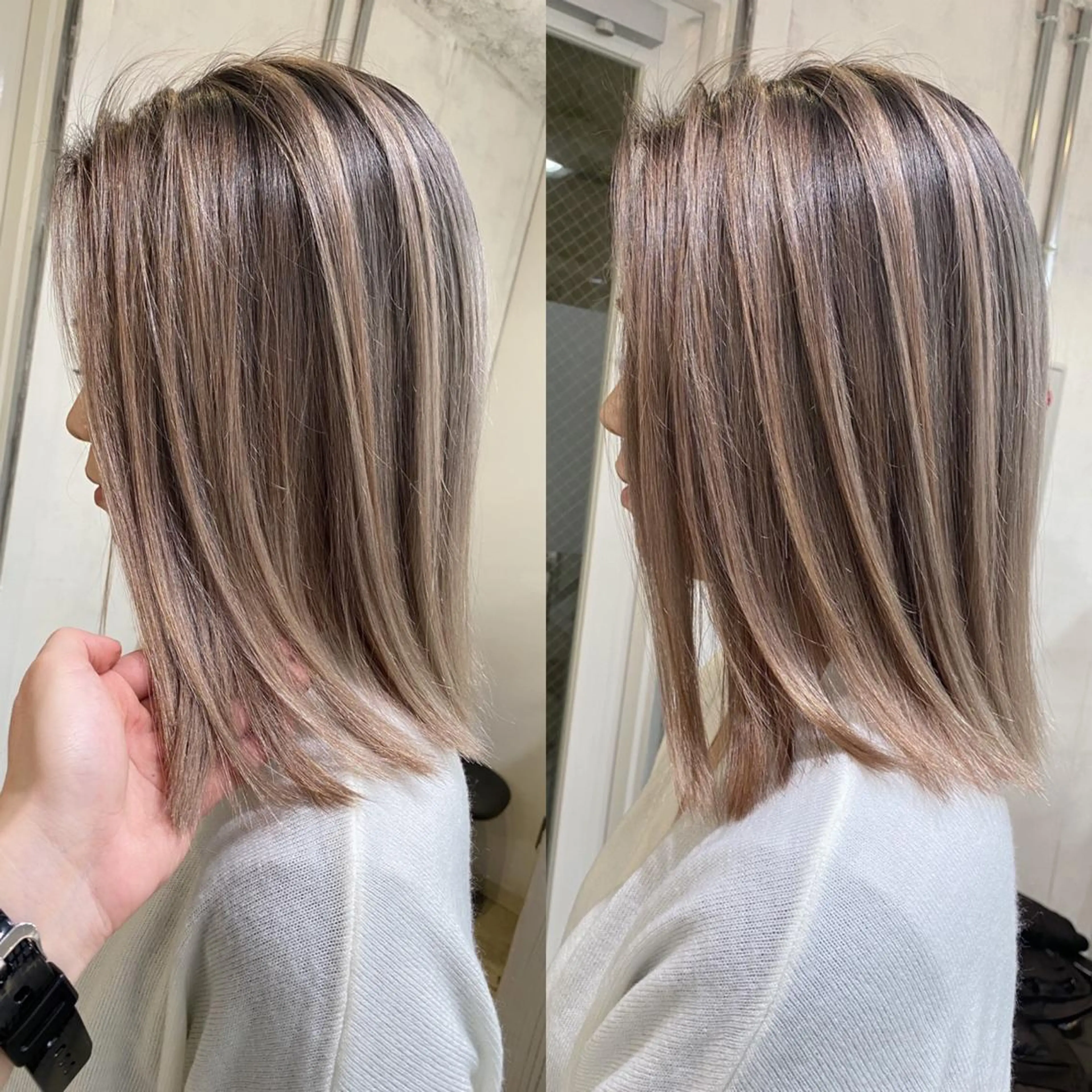 ミディアム カラー ヘアアレンジ BANK'S hair所属・📌 トレンド×韓国 髪質改善寺坂雄飛📌のヘアスタイル
