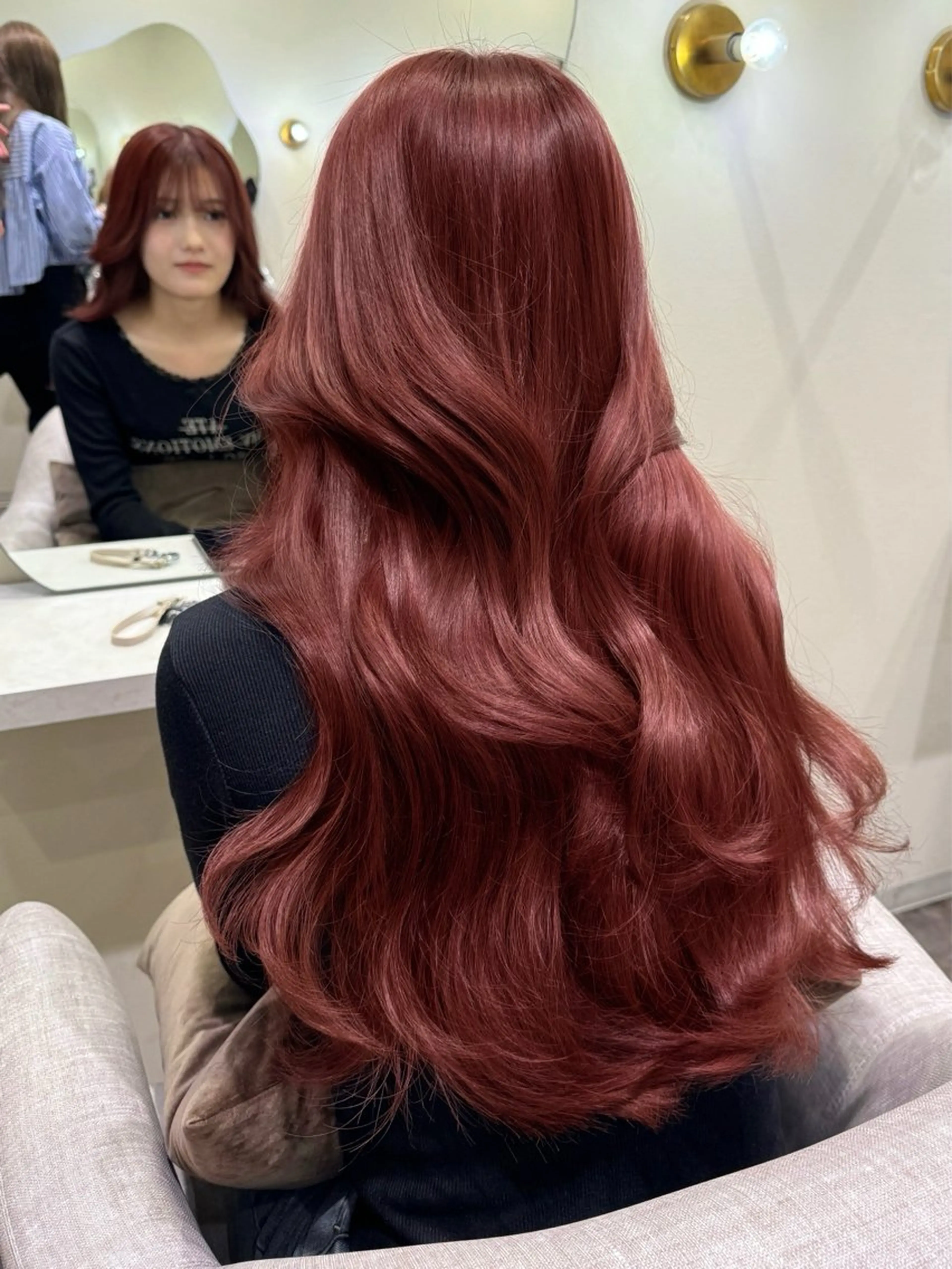 ロング カラー ヘアアレンジ レッドカラー minilu  by   LuLuca所属・高谷 凜のヘアスタイル