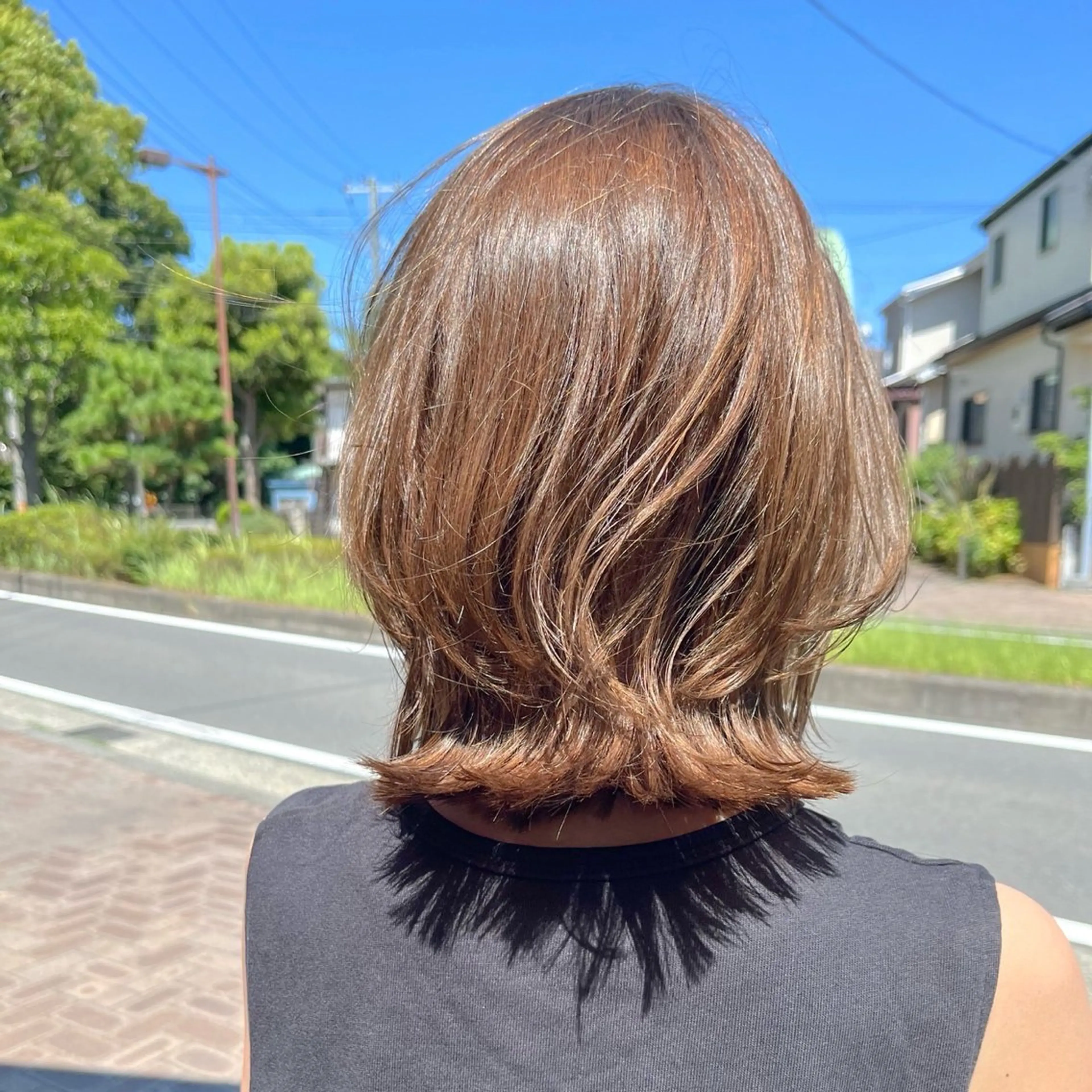 ミディアム カラー 梅津 桜子のヘアスタイル