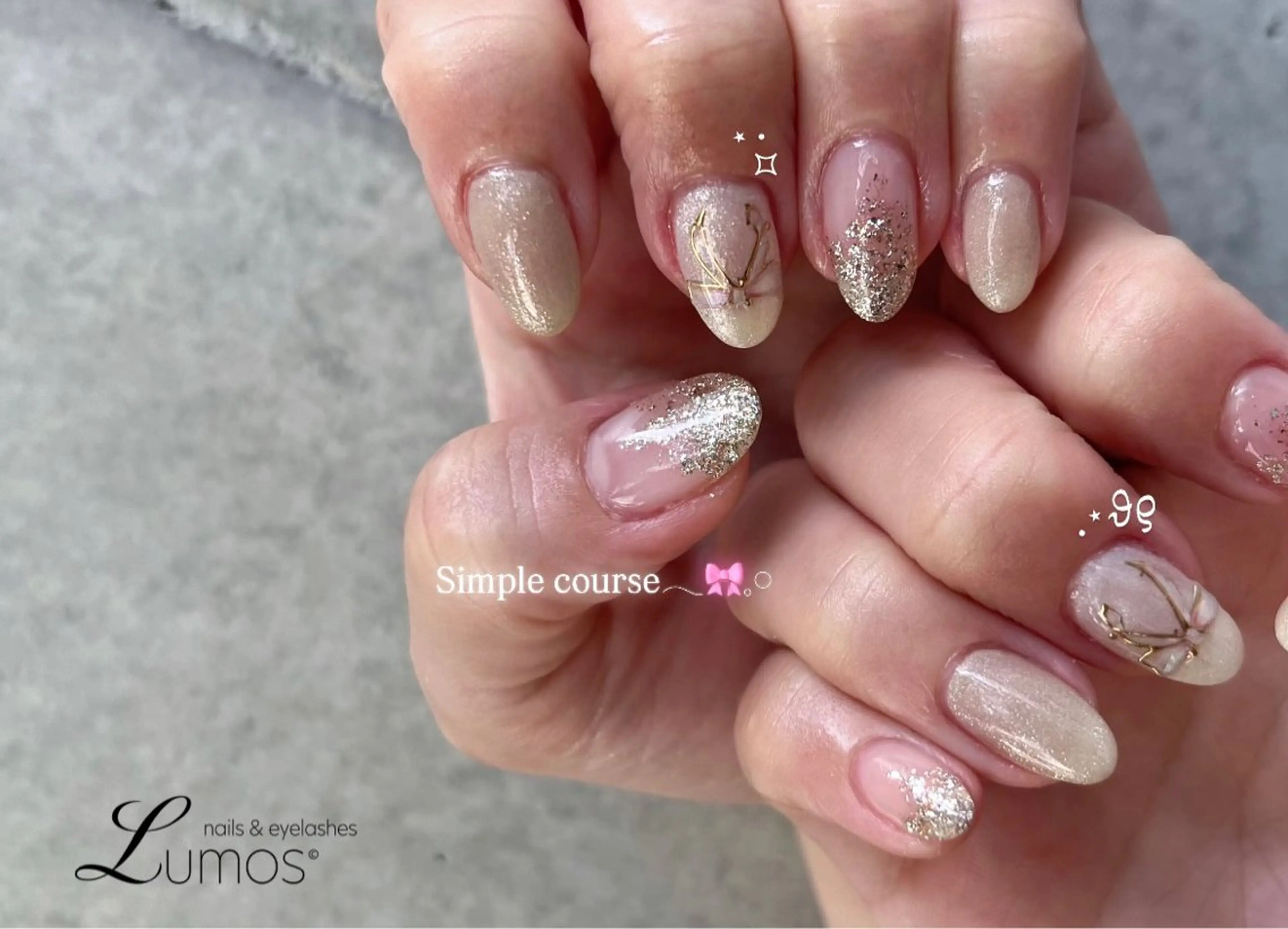 ネイル リボン 春ネイル ハンドネイル Lumos/ 🎀MAI🎀のネイルデザイン