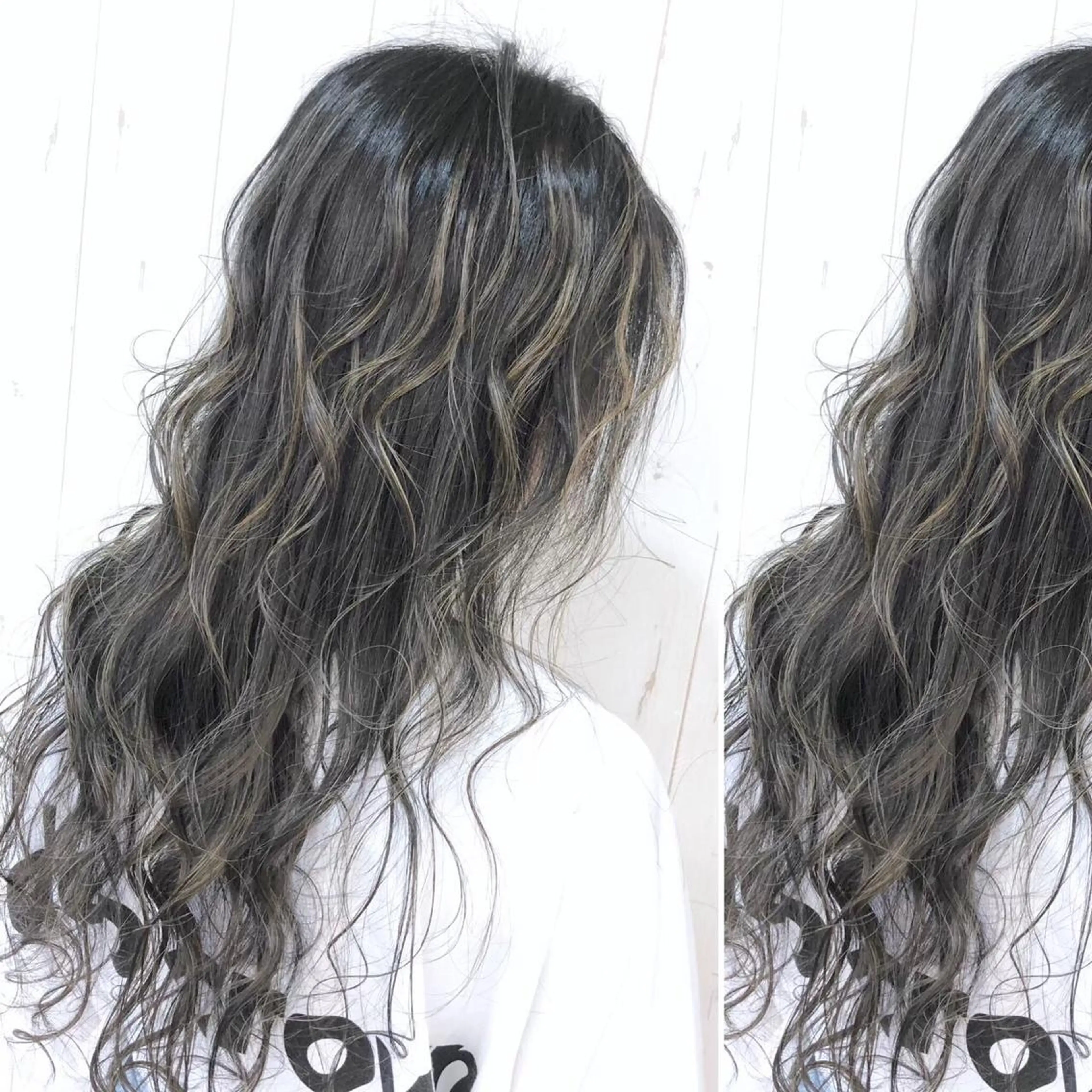 ミディアム カラー JuNブリーチに 縮毛矯正するプロのヘアスタイル