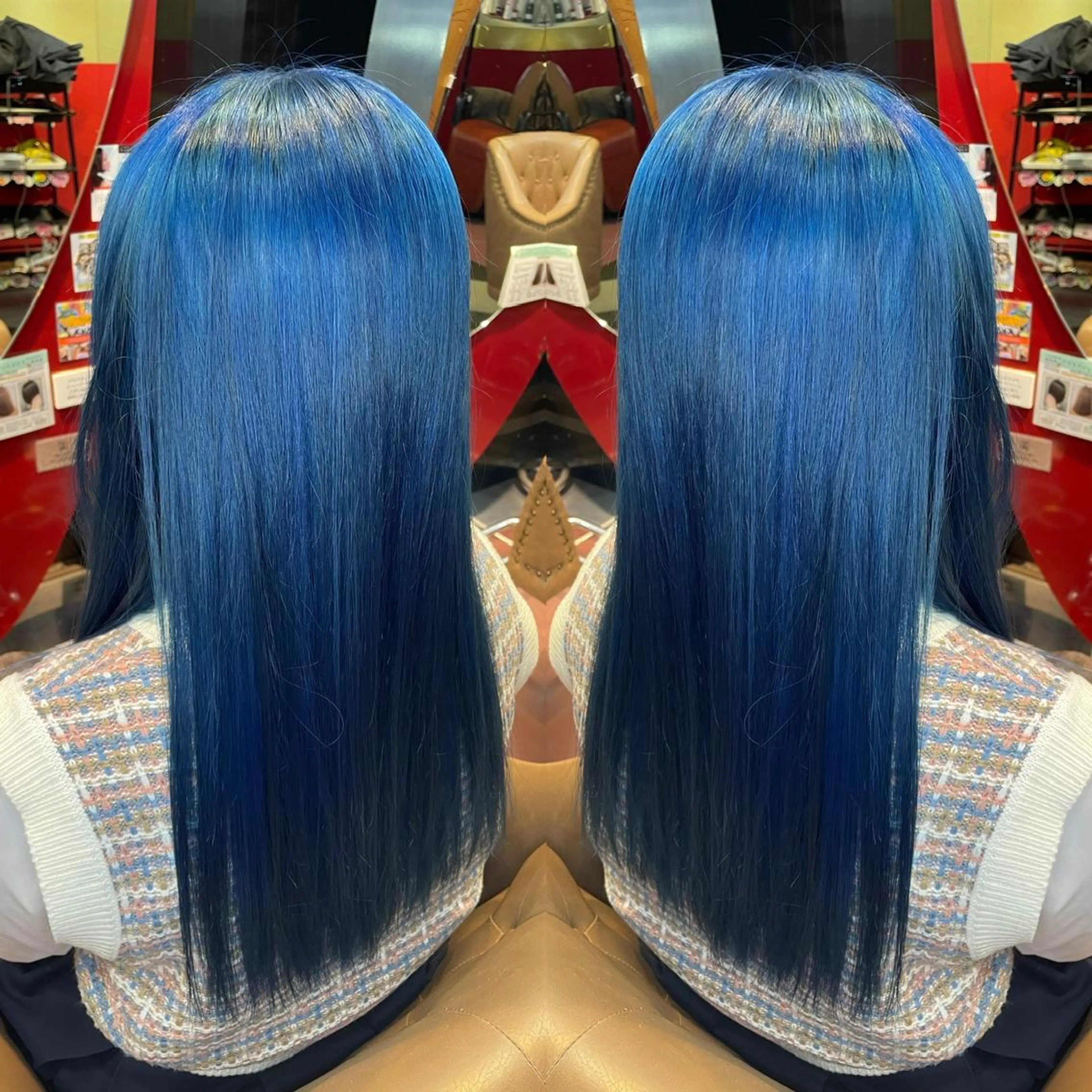 ロング カラー ブルーカラー 👑派手髪/カット 👑ANRYのヘアスタイル
