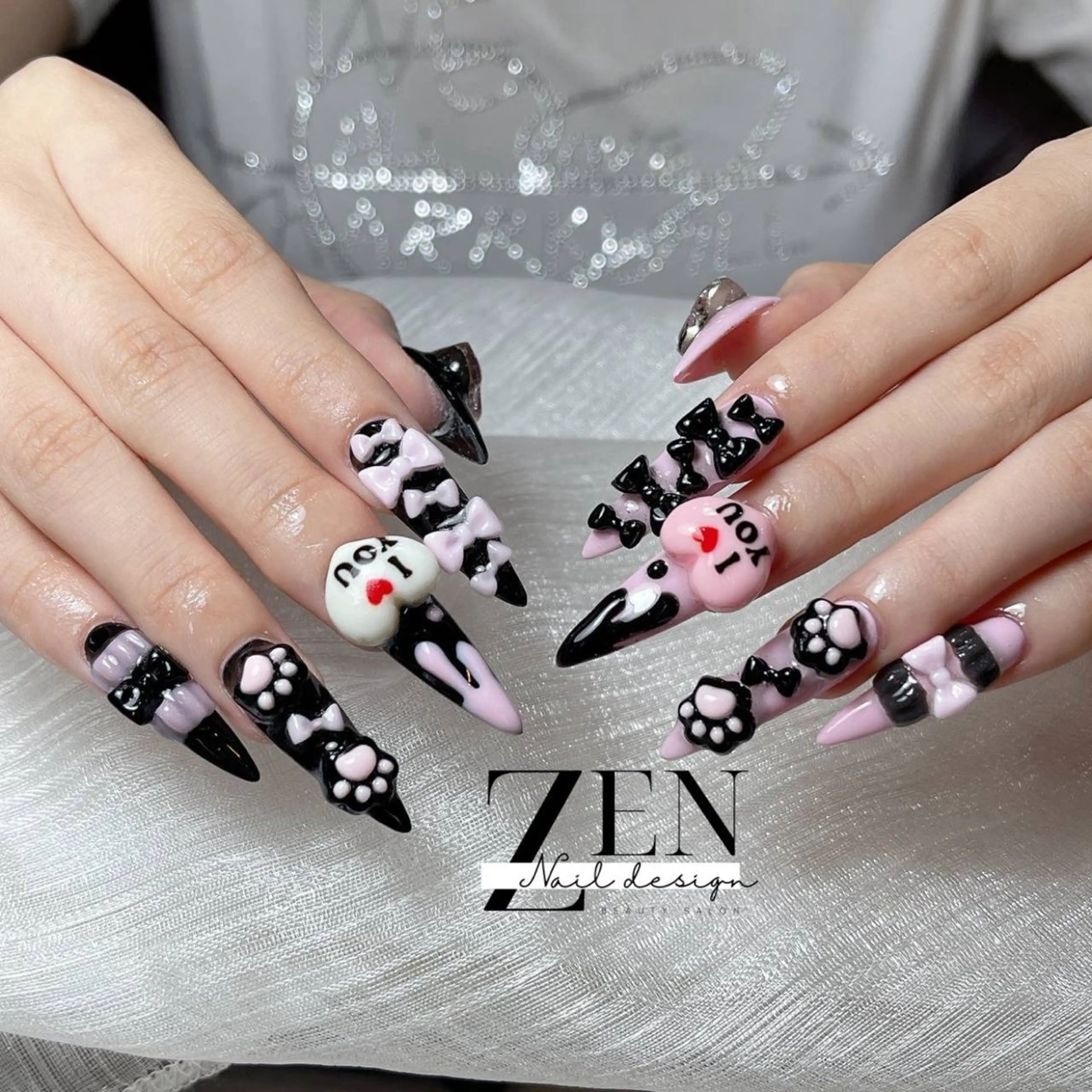 ネイル チークネイル 長さ出し フレンチネイル 韓国ネイル マグネットネイル ハンドネイル Zen Nail Design 池袋のネイルデザイン