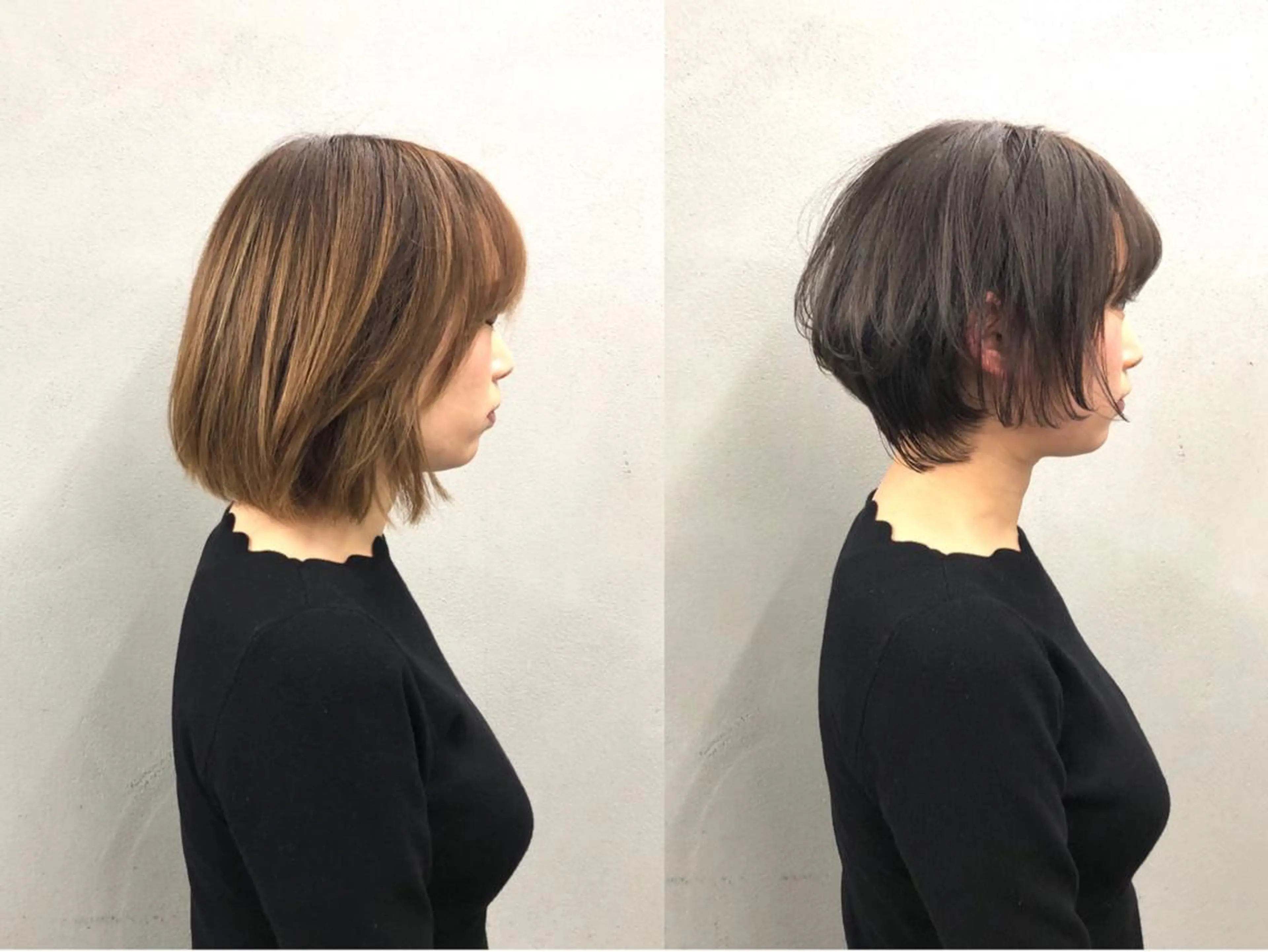ショート カラー ブルーカラー ブルージュ くびれヘア ショートヘア カット ヘアカラー ボブ/ショート/ 白髪染め/メンズ葛西のヘアスタイル