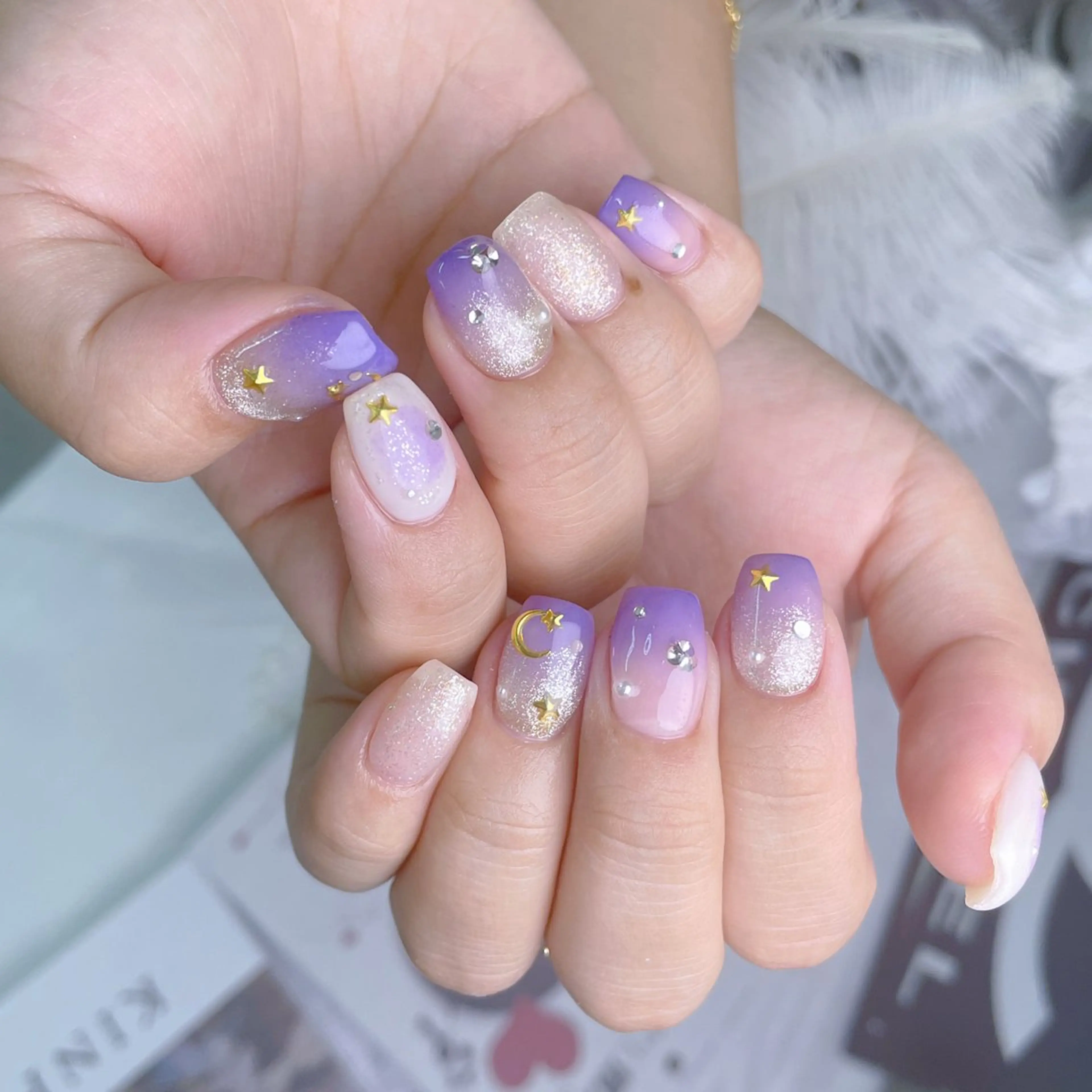 ネイル グラデーション ハート 韓国ネイル スカルプネイル 夏ネイル ハンドネイル MELODY BEAUTY SALON所属・Melody  スカルプ専門店のネイルデザイン