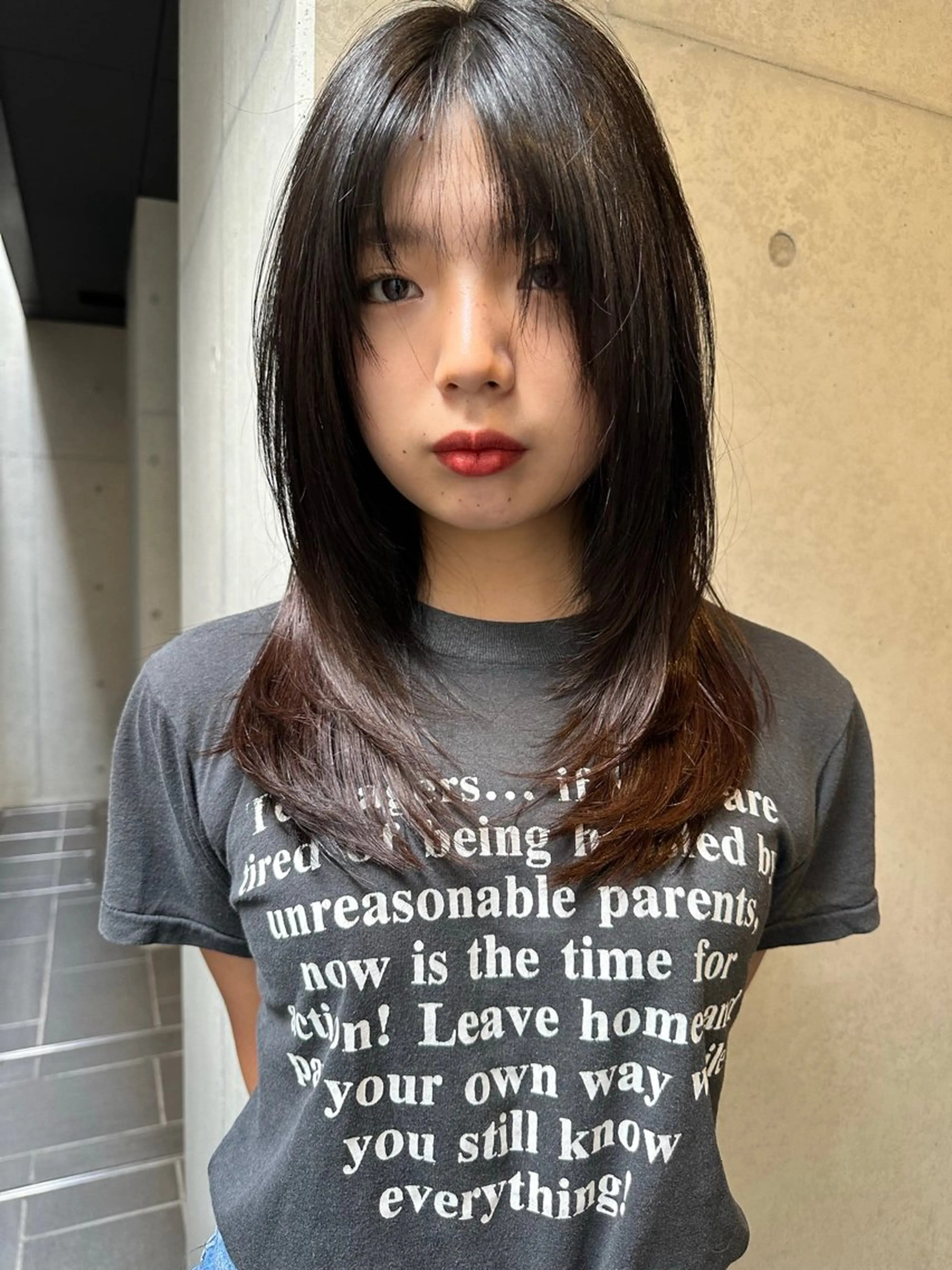 ミディアム カラー ミディアムレイヤー レイヤーカット カット ヘアカラー ウルフ/レイヤー🟠 山本祐輔🟠のヘアスタイル
