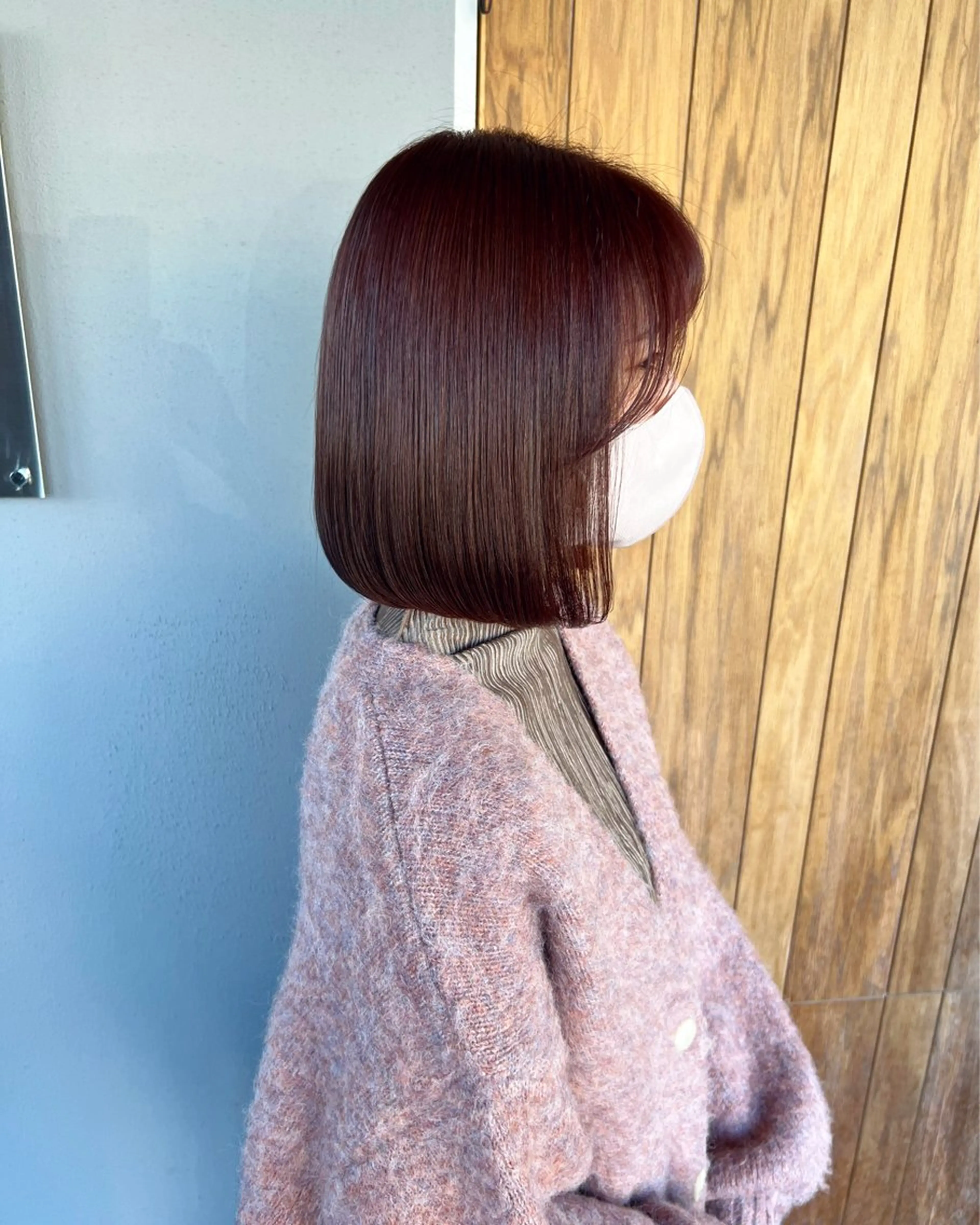 ミディアム カラー バイオレットカラー ボブ カット フラム所属・WATANABE MISAKIのヘアスタイル