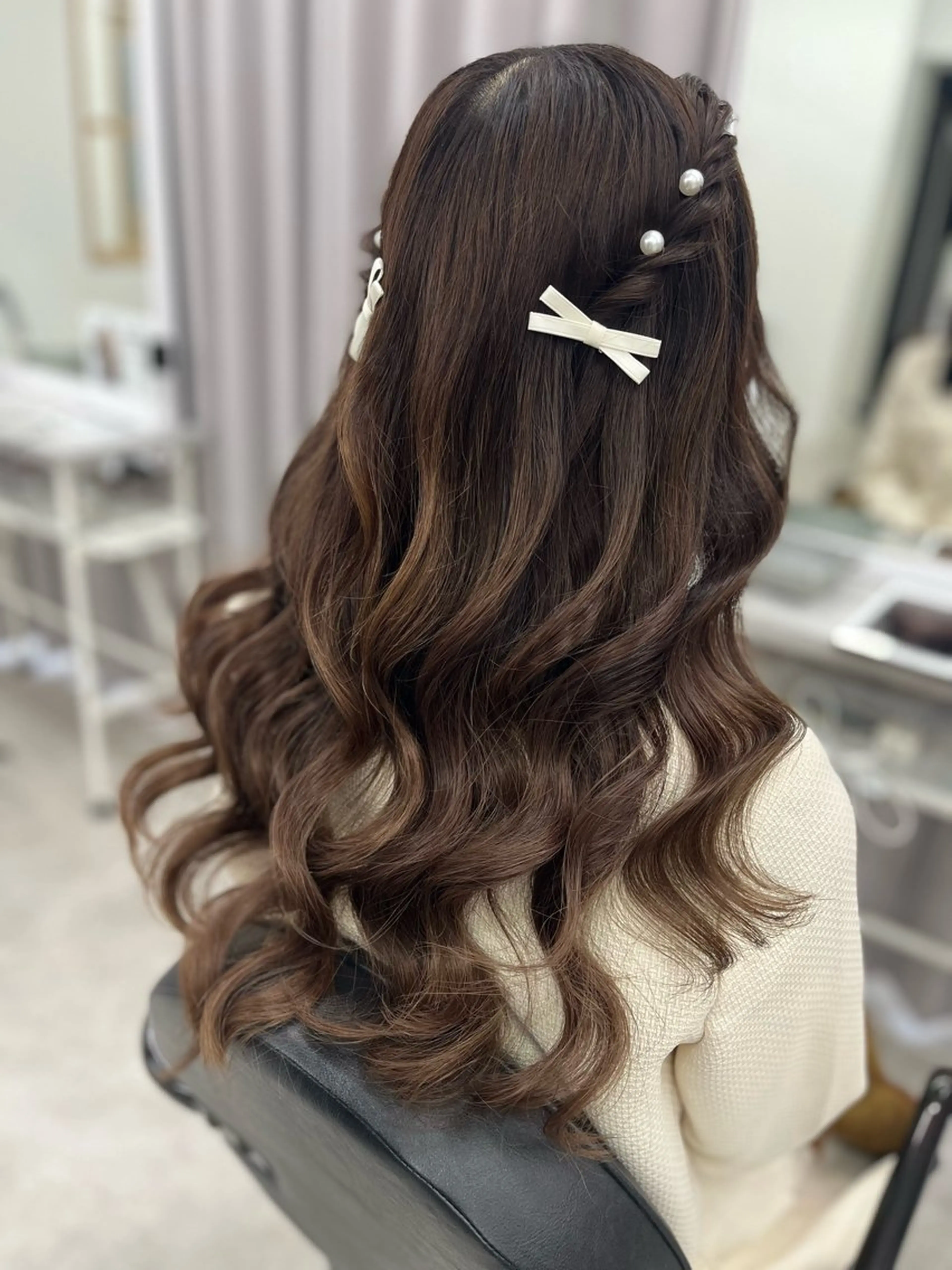 ロング ヘアアレンジ ヘアセット 🫧ぷる艶カラー🫧 Yuubi🦩のヘアスタイル