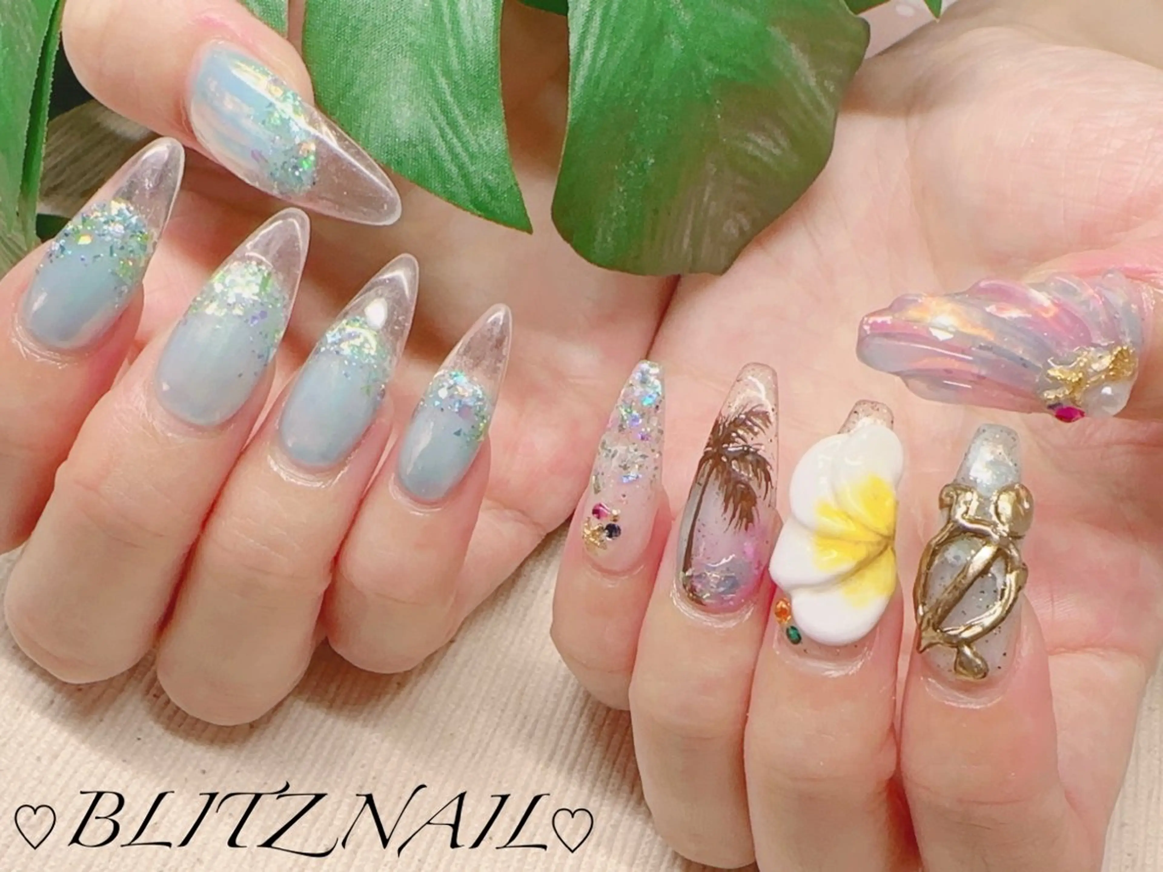 ネイル クリアネイル 長さ出し ネイルチップ BLITZ Nail 岩田💅🏻✨のネイルデザイン