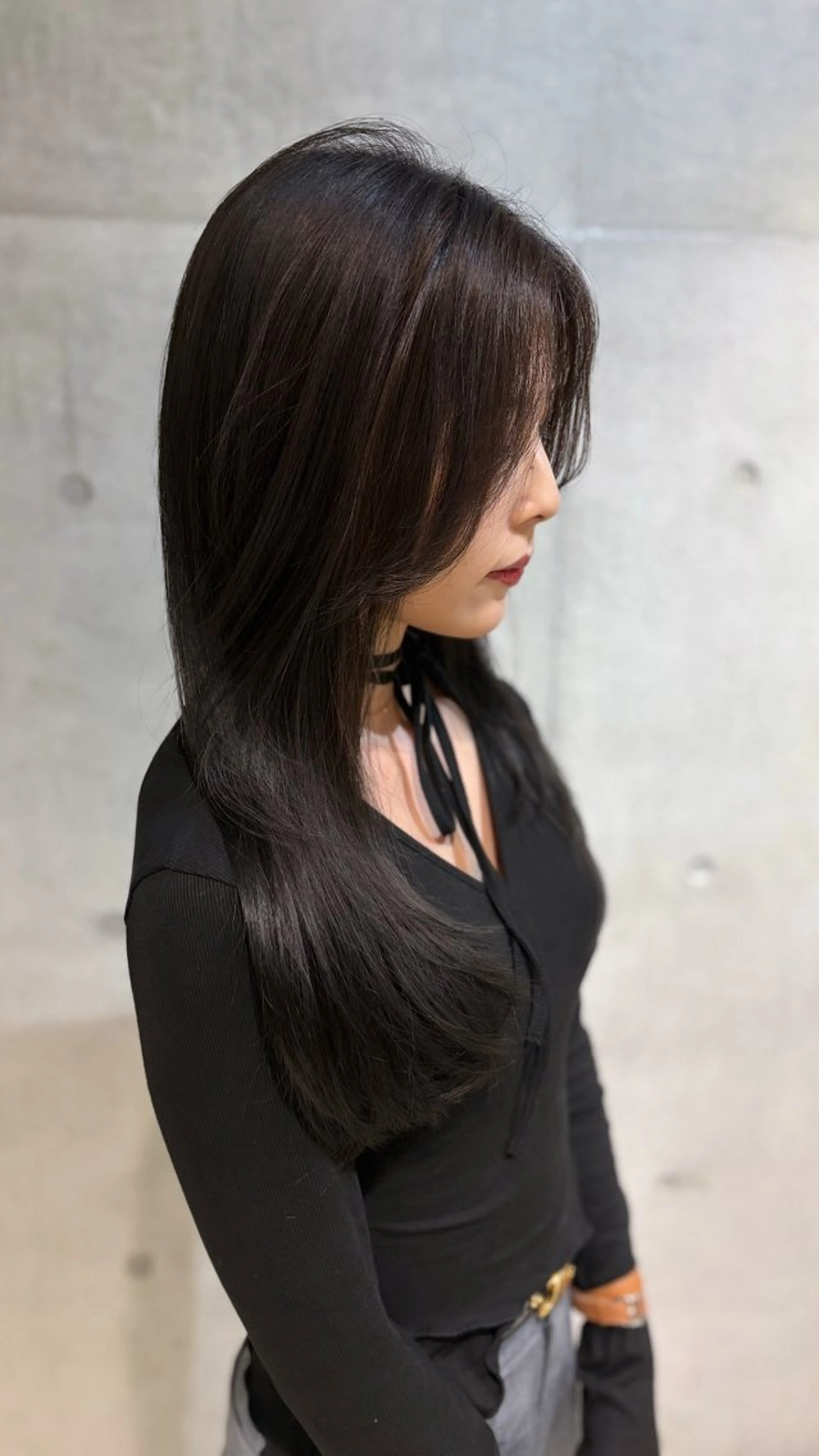 ロング カラー パーマ カット ヘアカラー トリートメント レイヤー/グレージュ 赤み消し/コウスケのヘアスタイル