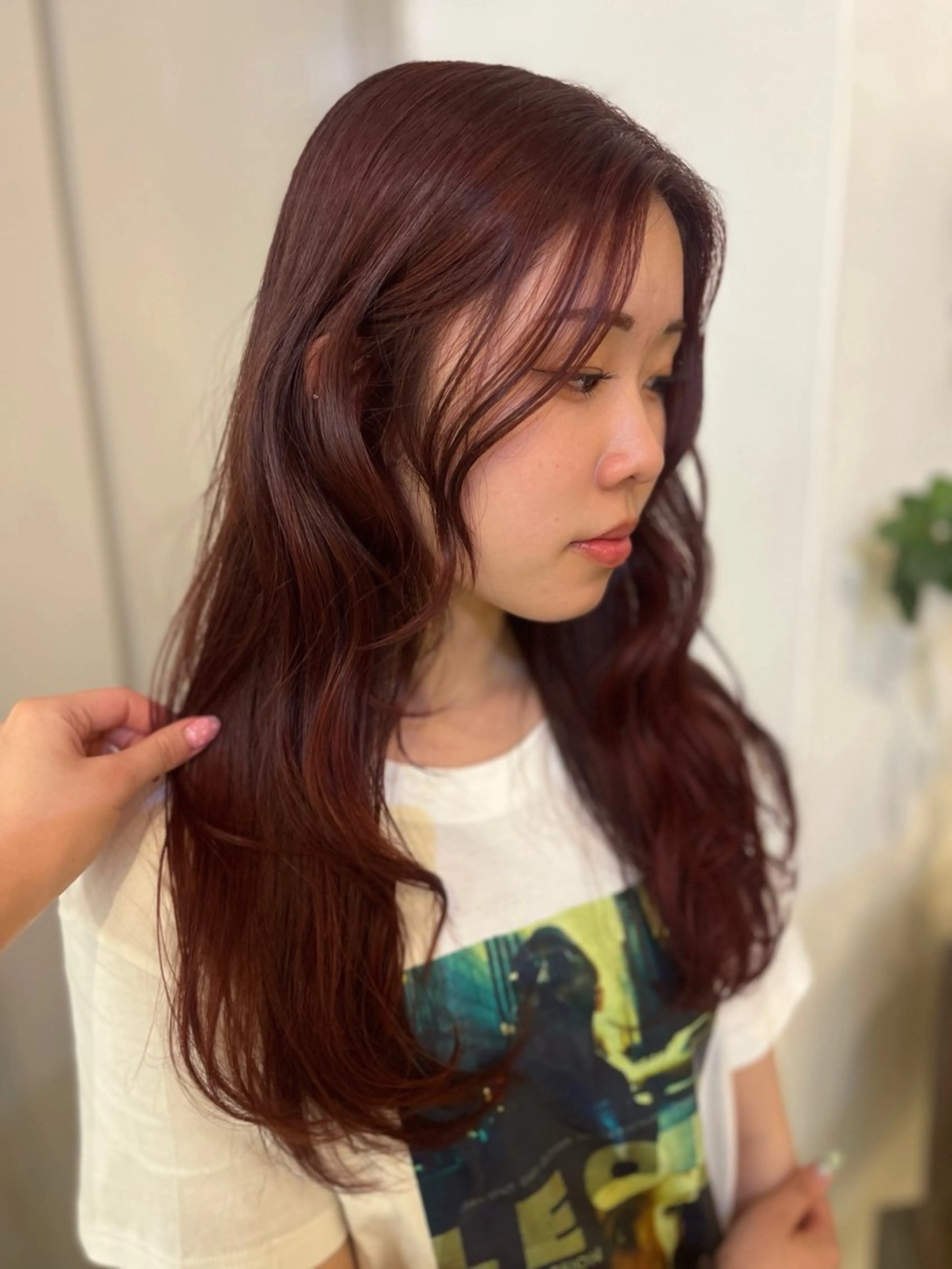 セミロング カラー ness 一花のヘアスタイル