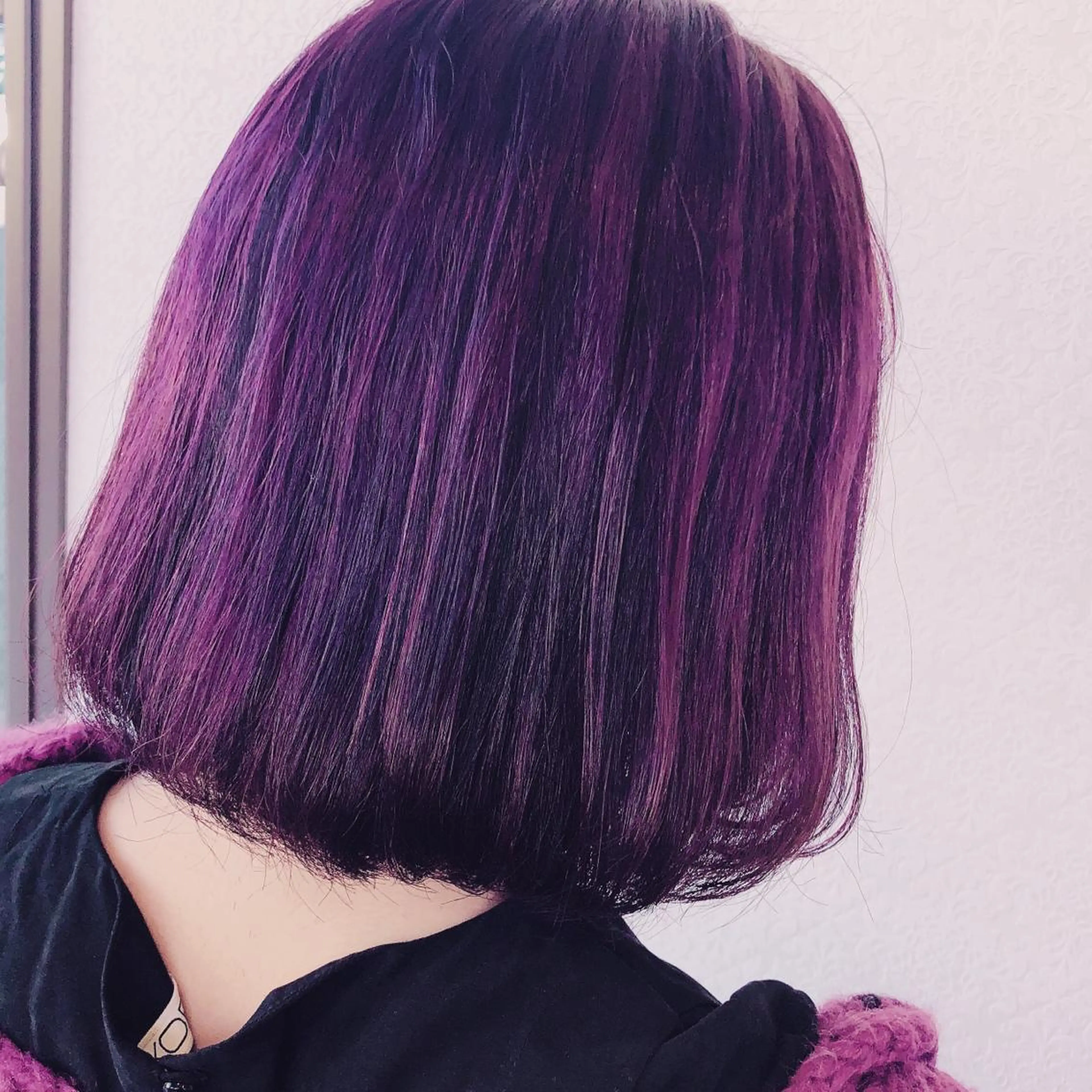 ミディアム カラー ブリーチ ピンクカラー ピンクパープル パープルカラー カット ヘアカラー トリートメント 難しい髪質の縮毛矯正 高岡/射水/髪質改善のヘアスタイル