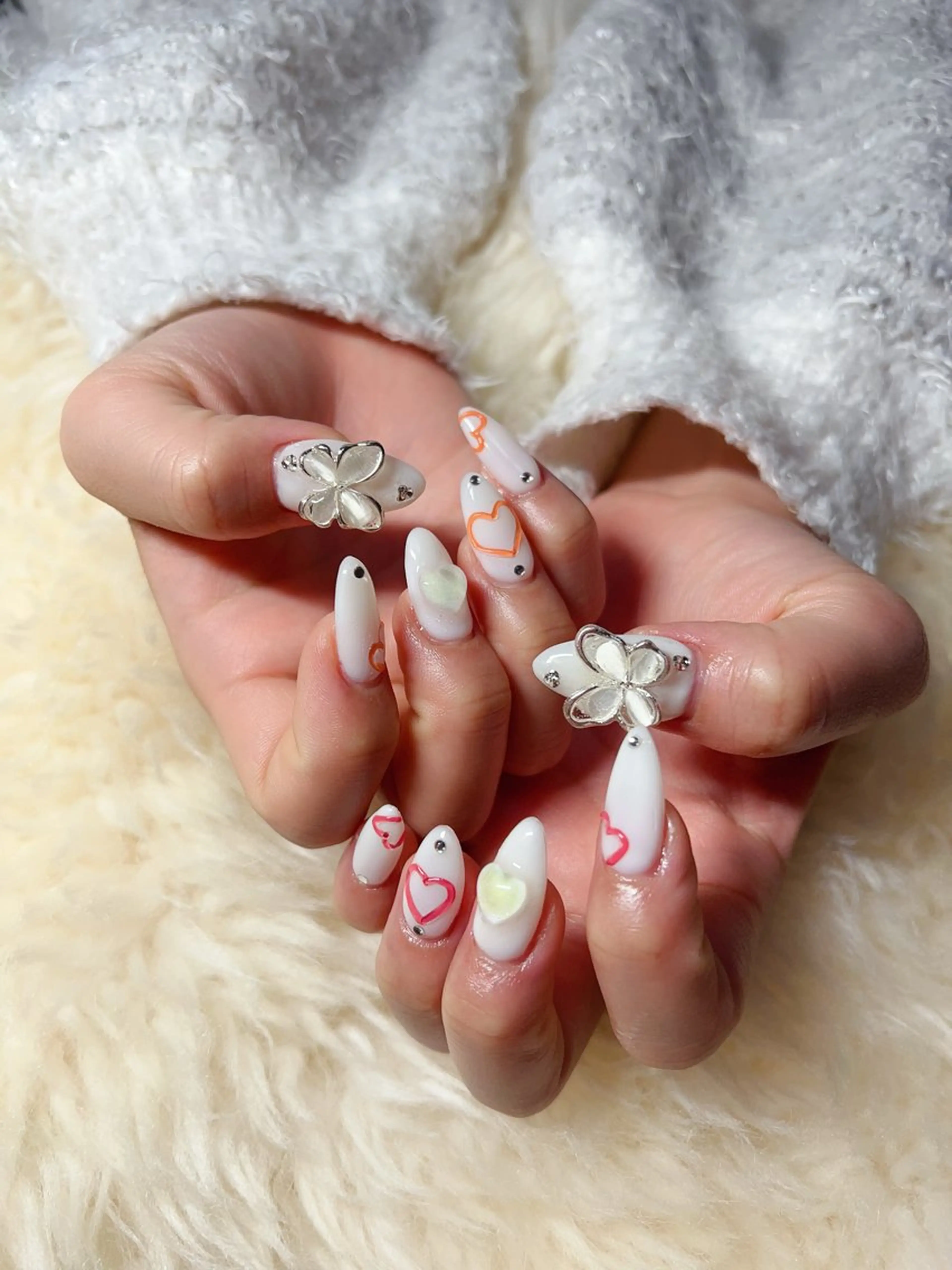 ロング ハンドネイル ハンドケア 💜MIYA nail川崎店のネイルデザイン