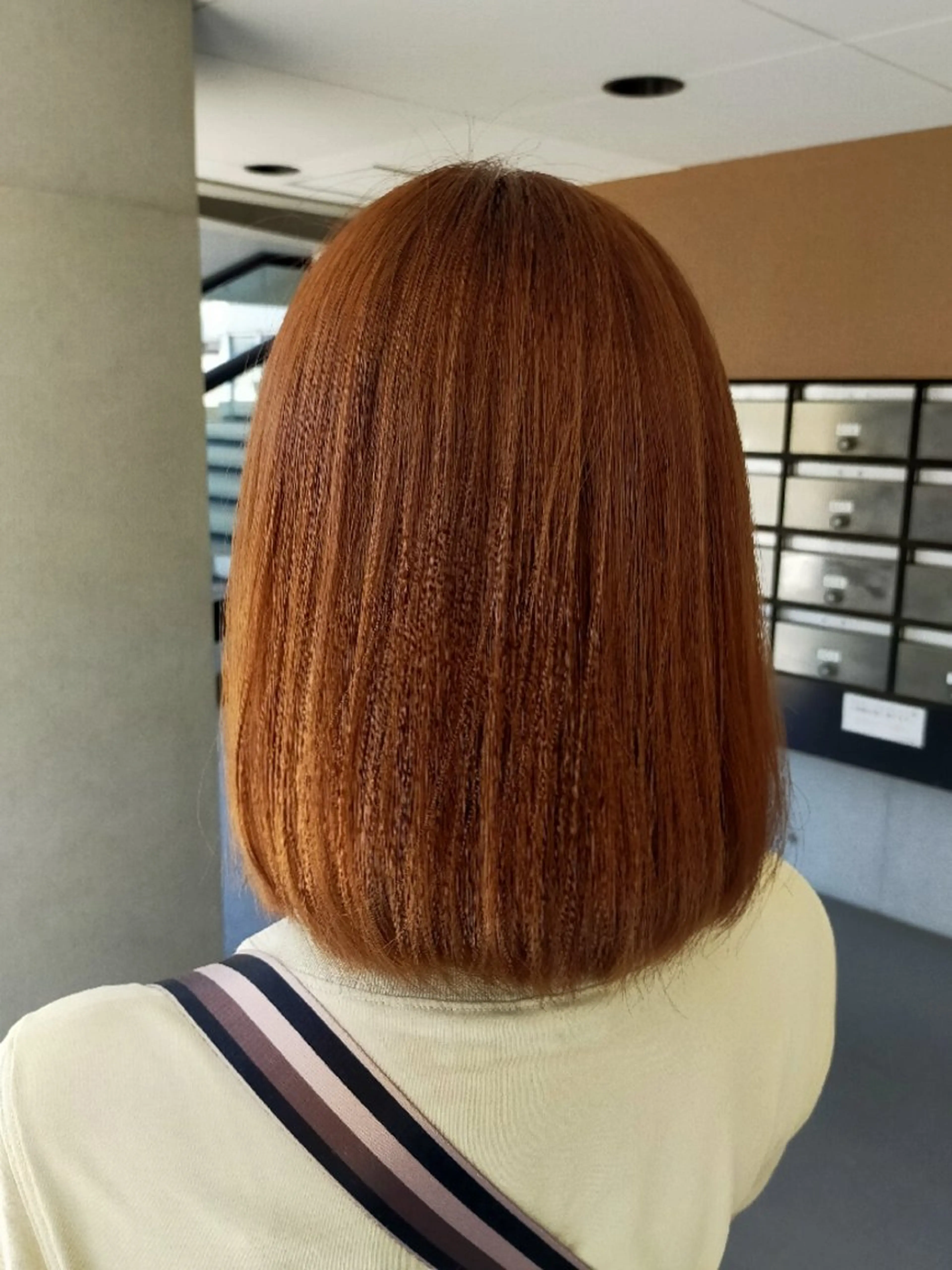 ミディアム カラー オレンジ カット ヘアカラー トリートメント ASAKO ✴︎アメリシュシュのヘアスタイル