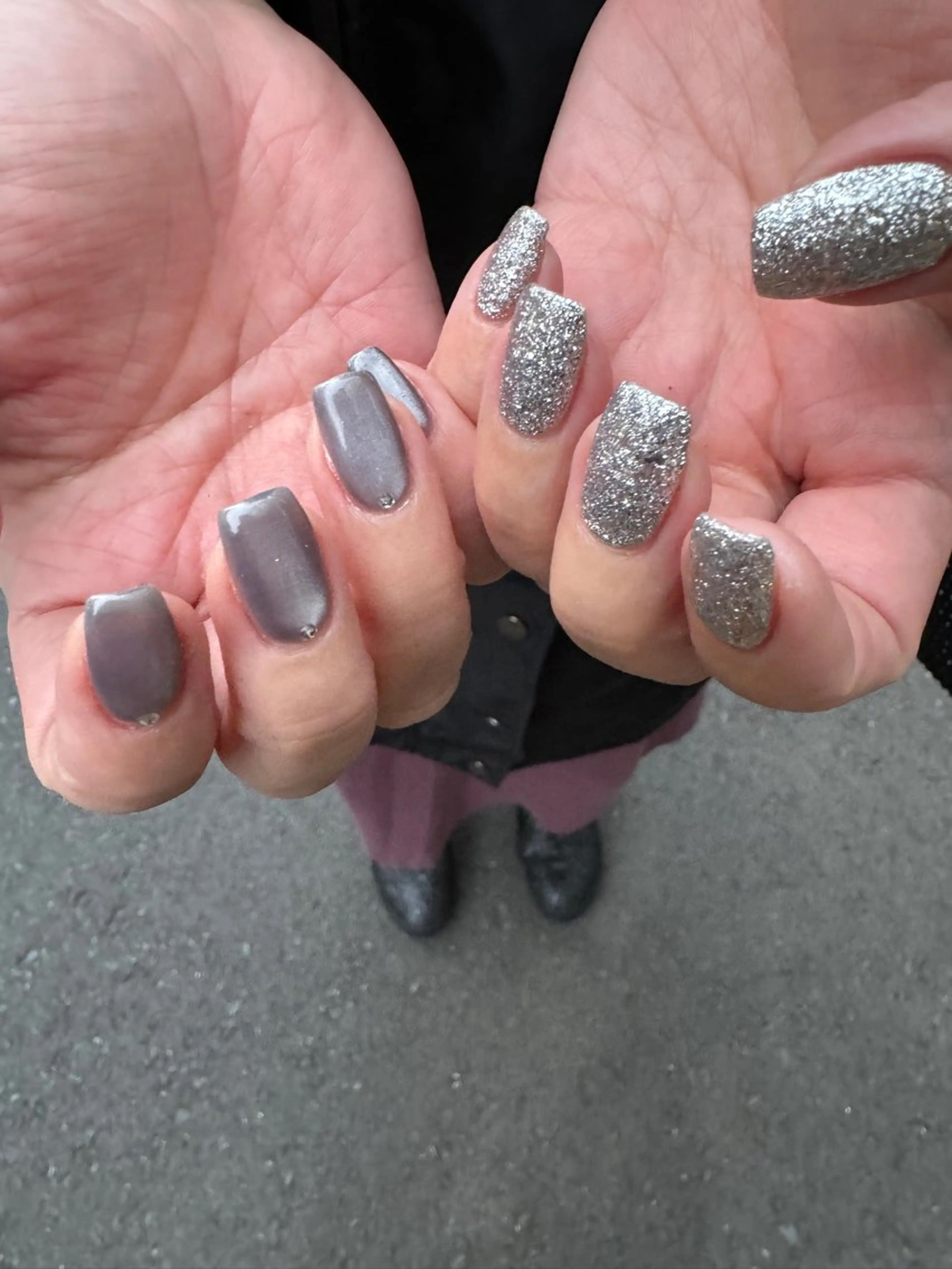 ネイル アートネイル フレンチネイル 韓国ネイル マグネットネイル 持ち込み ハンドネイル MH_ Nailのネイルデザイン