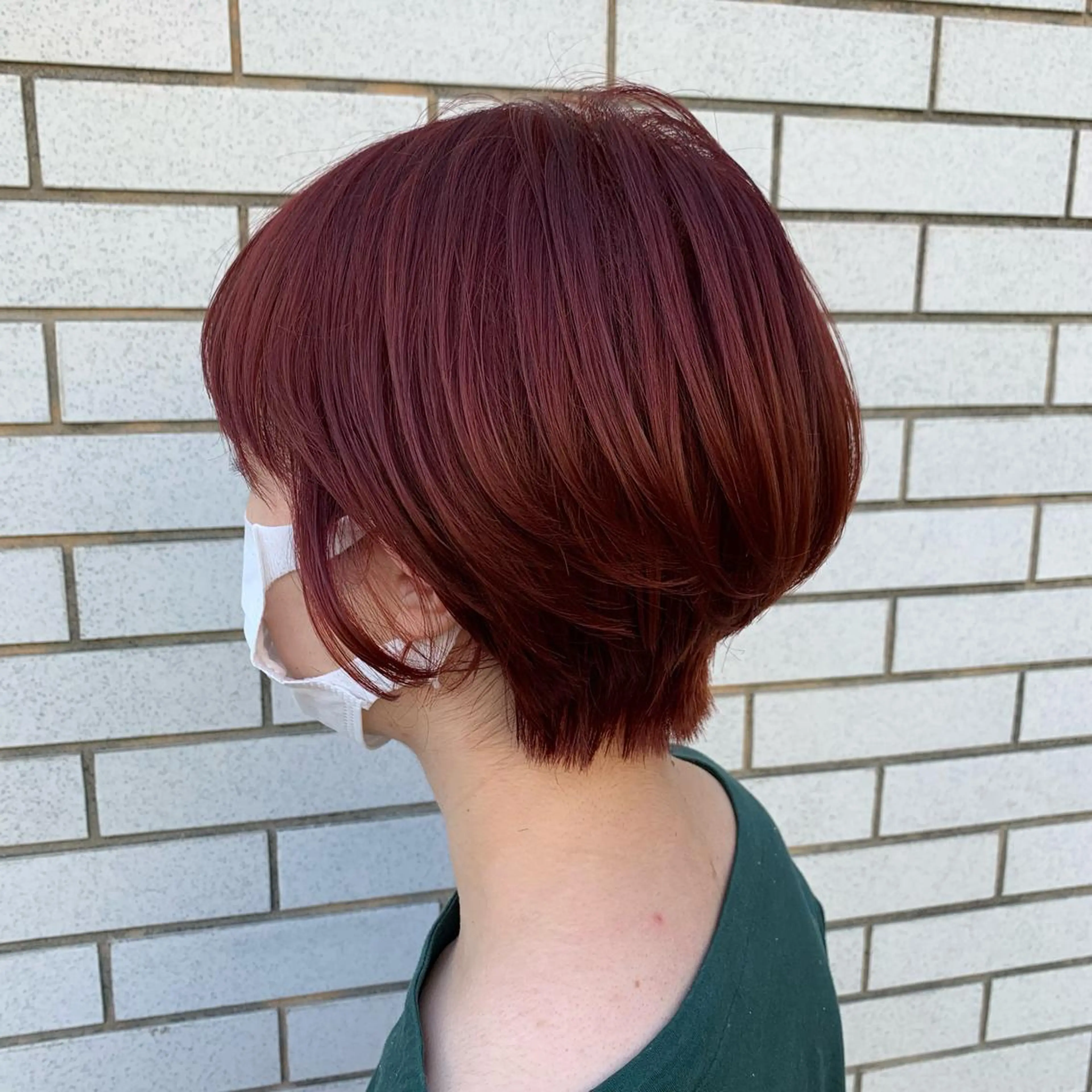 ショート カラー ショートボブ 丸みショート ブリーチ レッドカラー ボブ ボブ/透明感カラー 増田さくらのヘアスタイル