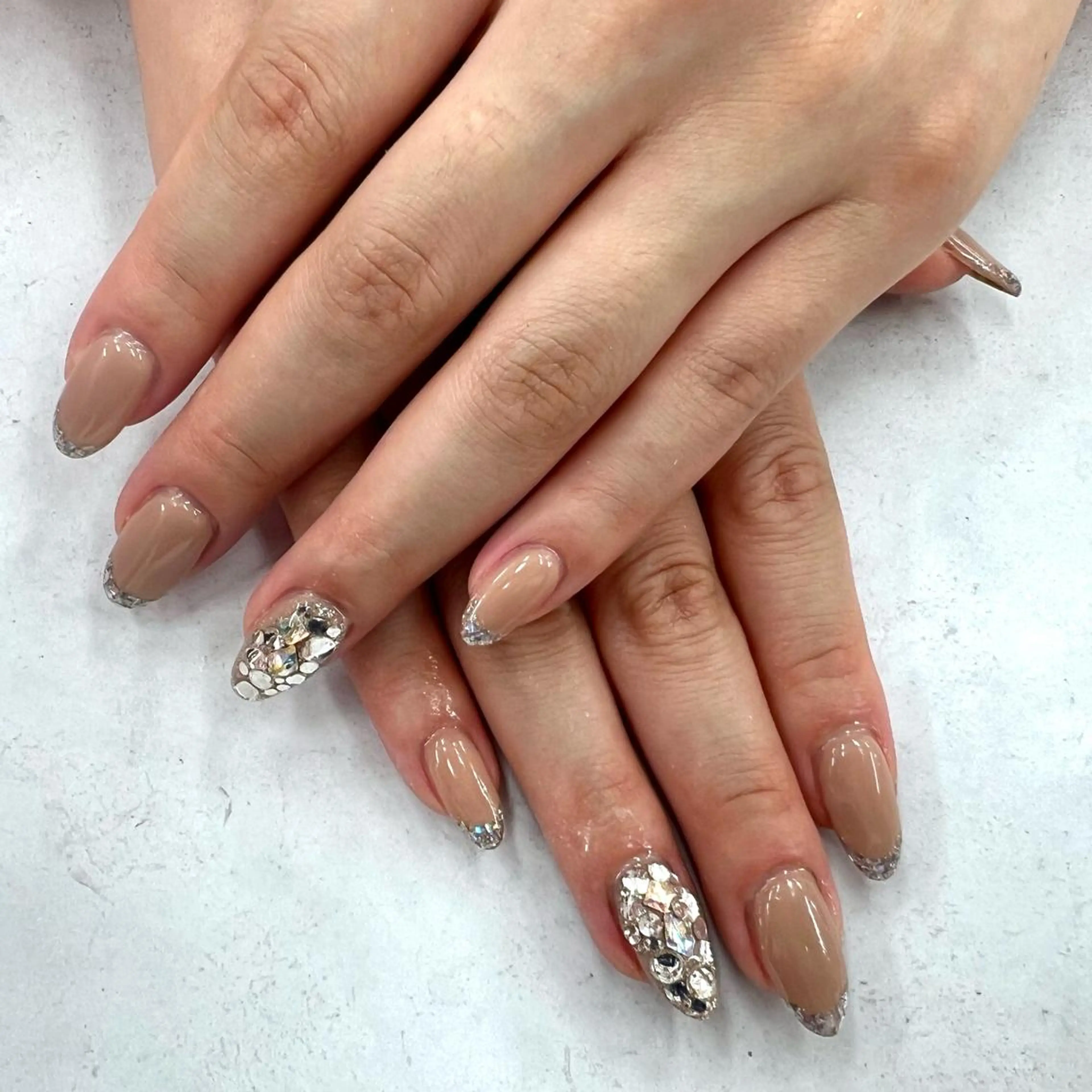 ネイル フレンチネイル ガラスフレンチ Bianca立川店 / HAYASHIのネイルデザイン