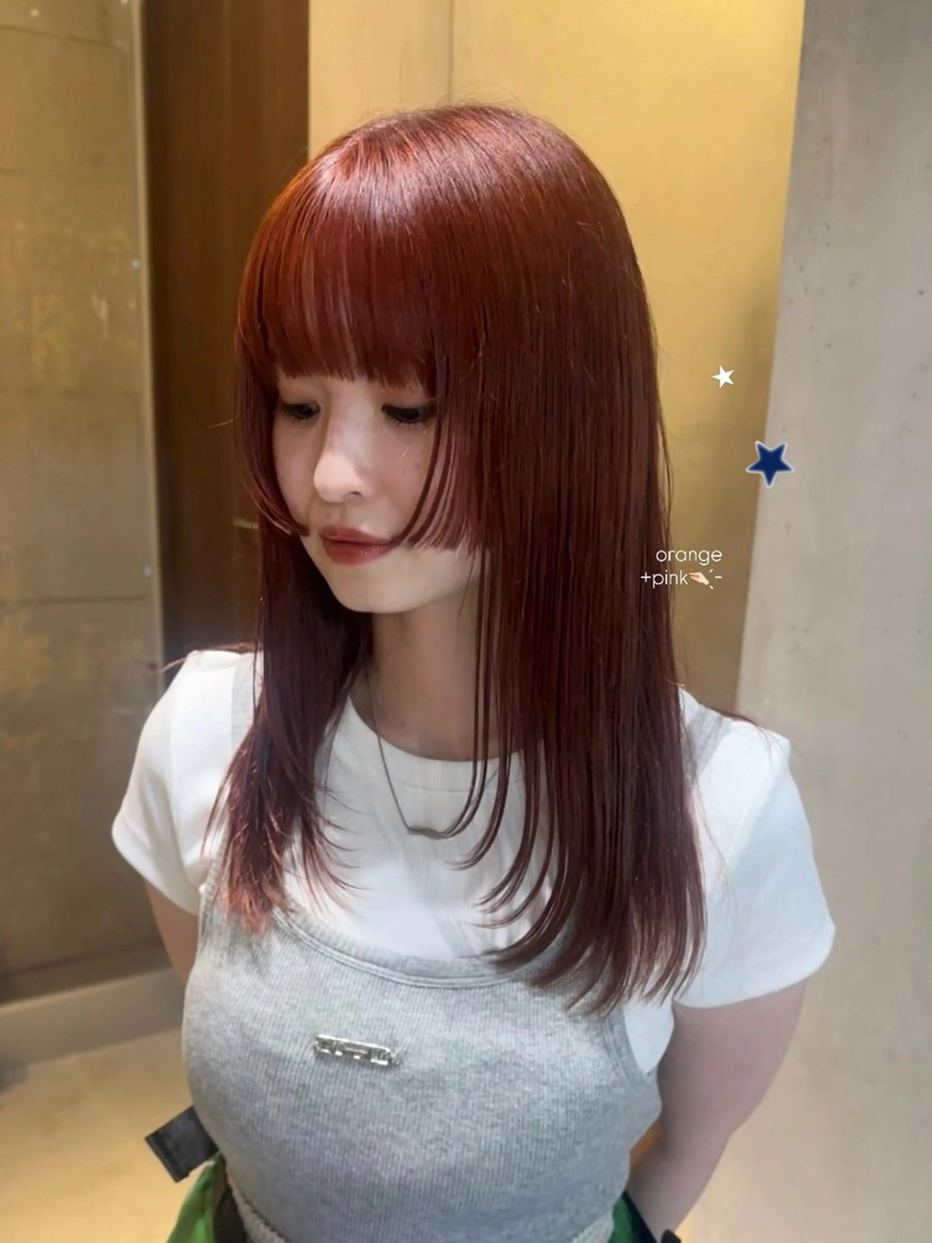 セミロング カラー カット ヘアカラー トリートメント 暖色/レイヤーカット 🌙オノユリカのヘアスタイル