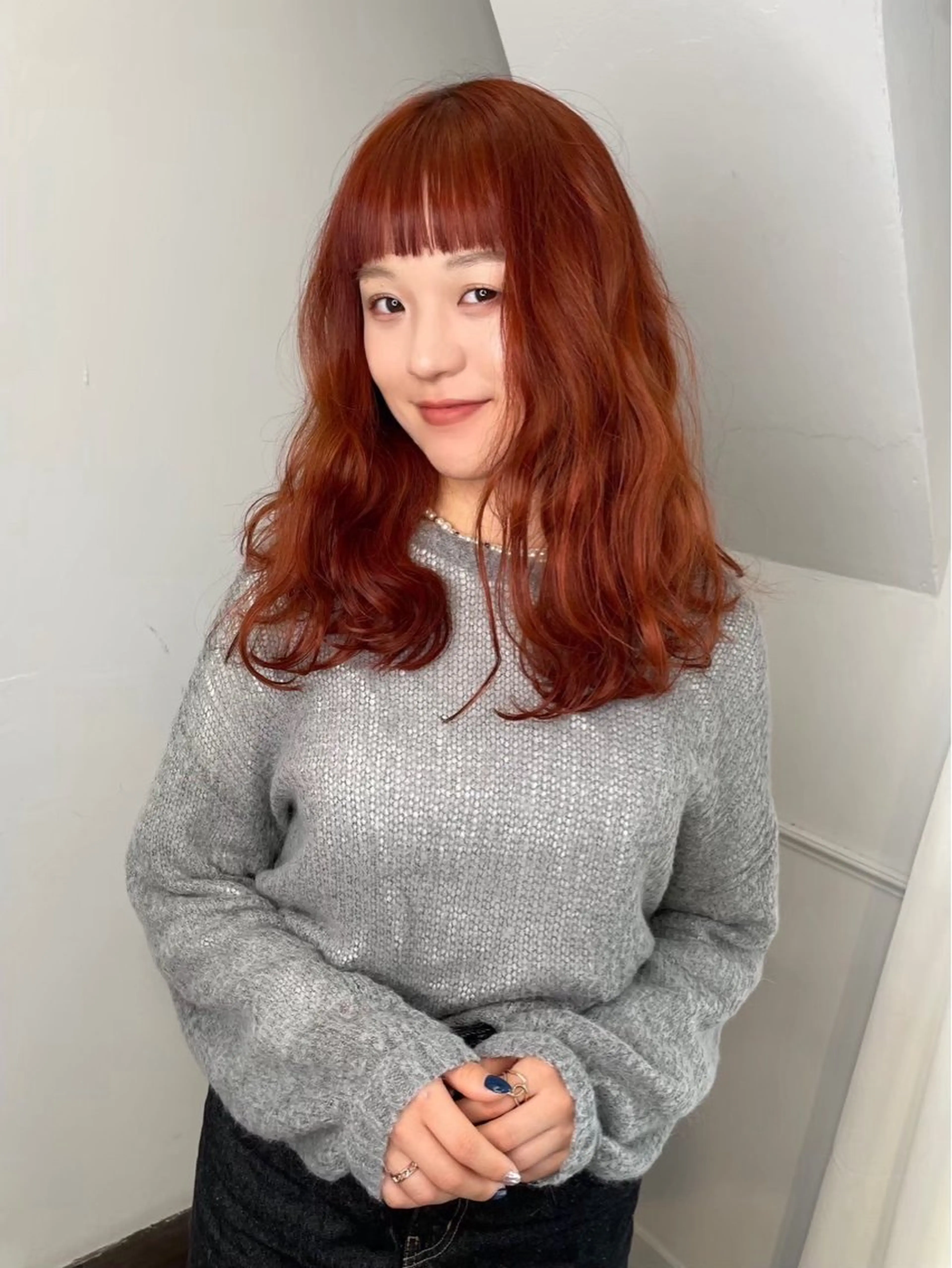 セミロング カラー オレンジ ヘアカラー 髪質改善🫧 カラー特化/Hinaのヘアスタイル
