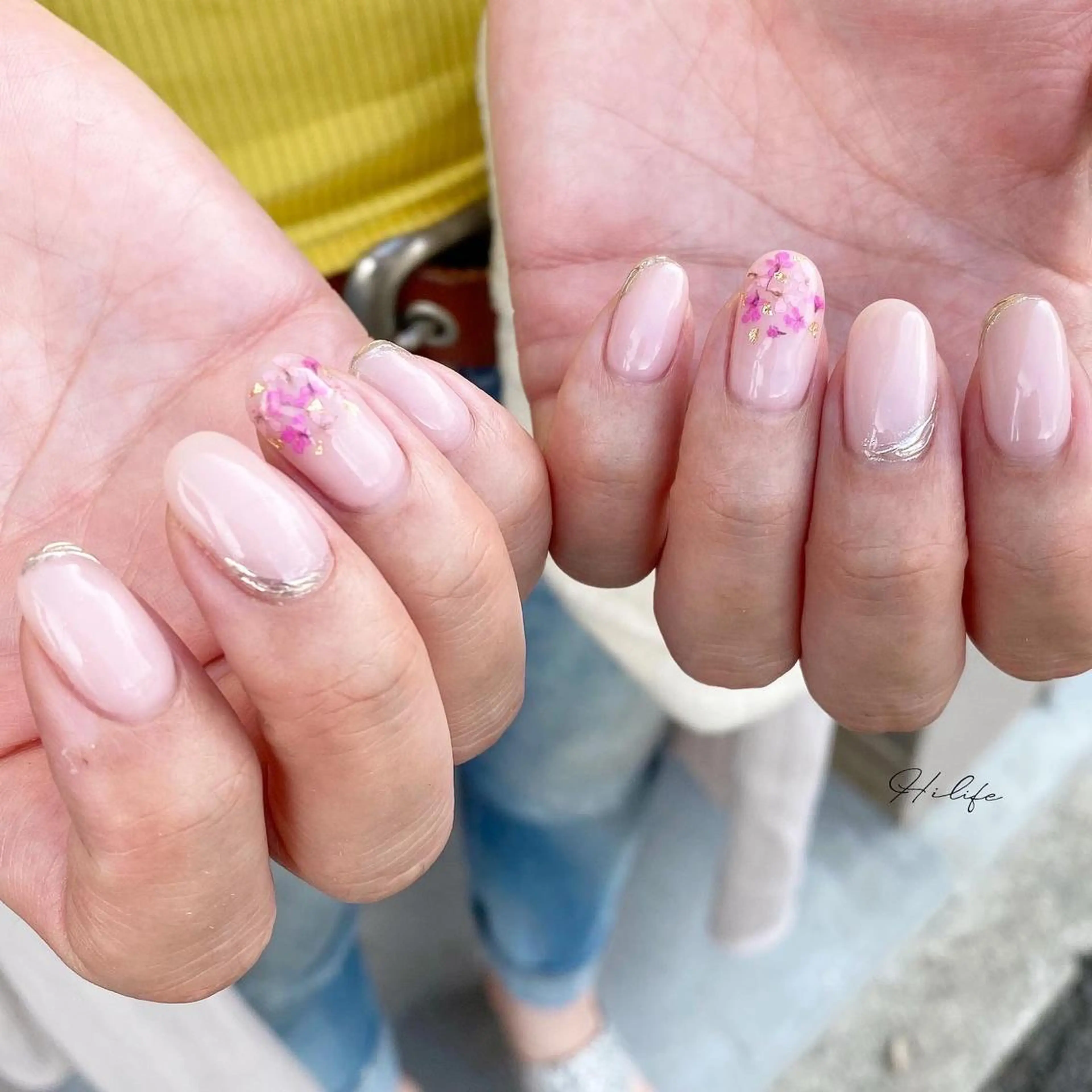 ネイル ミラーネイル ピンク ネイルチップ ハンドネイル Nail Adore.のネイルデザイン