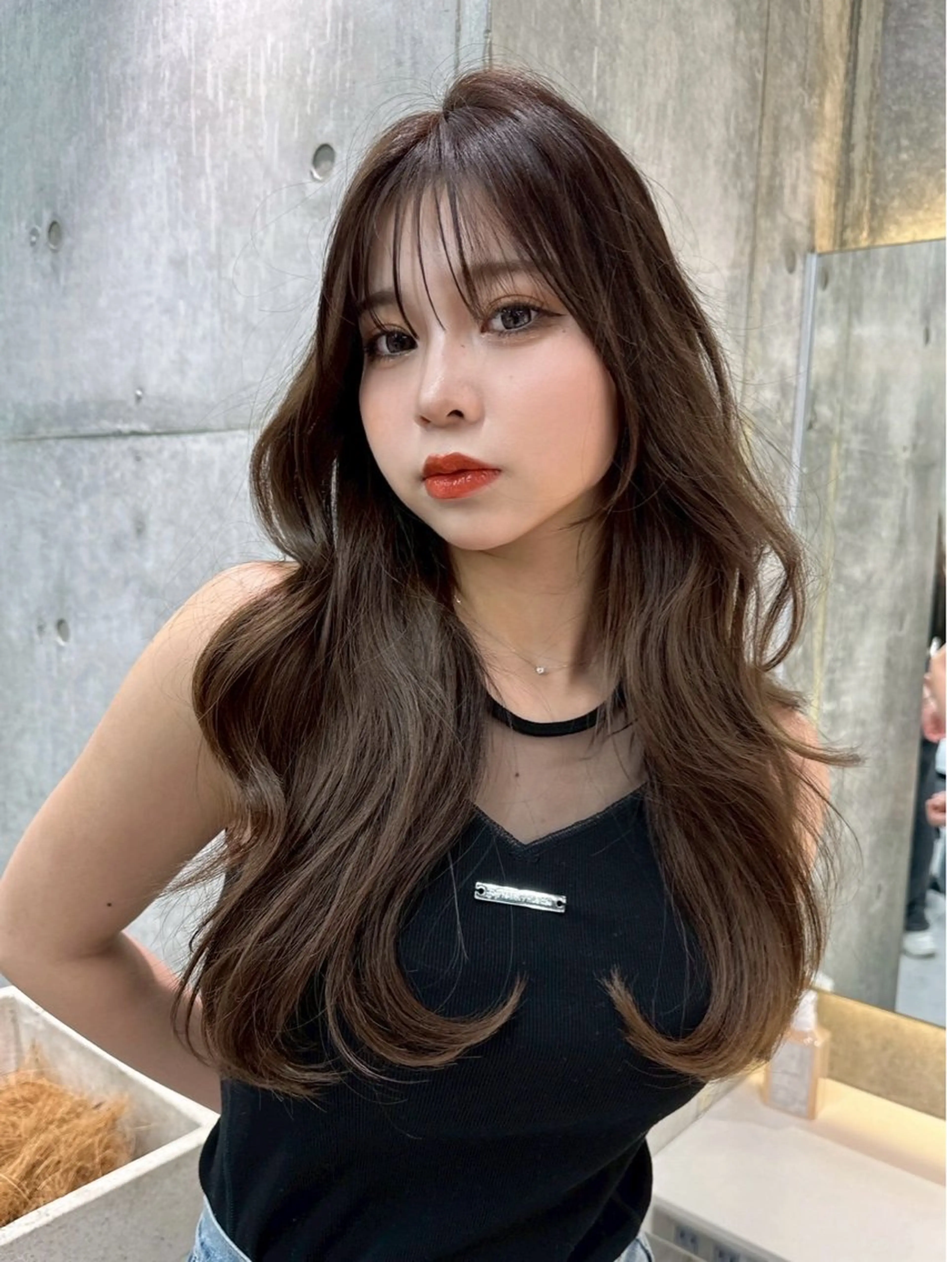 ロング カラー カット ヘアカラー トリートメント 韓国ヘア×髪質改善 サロンmareのヘアスタイル