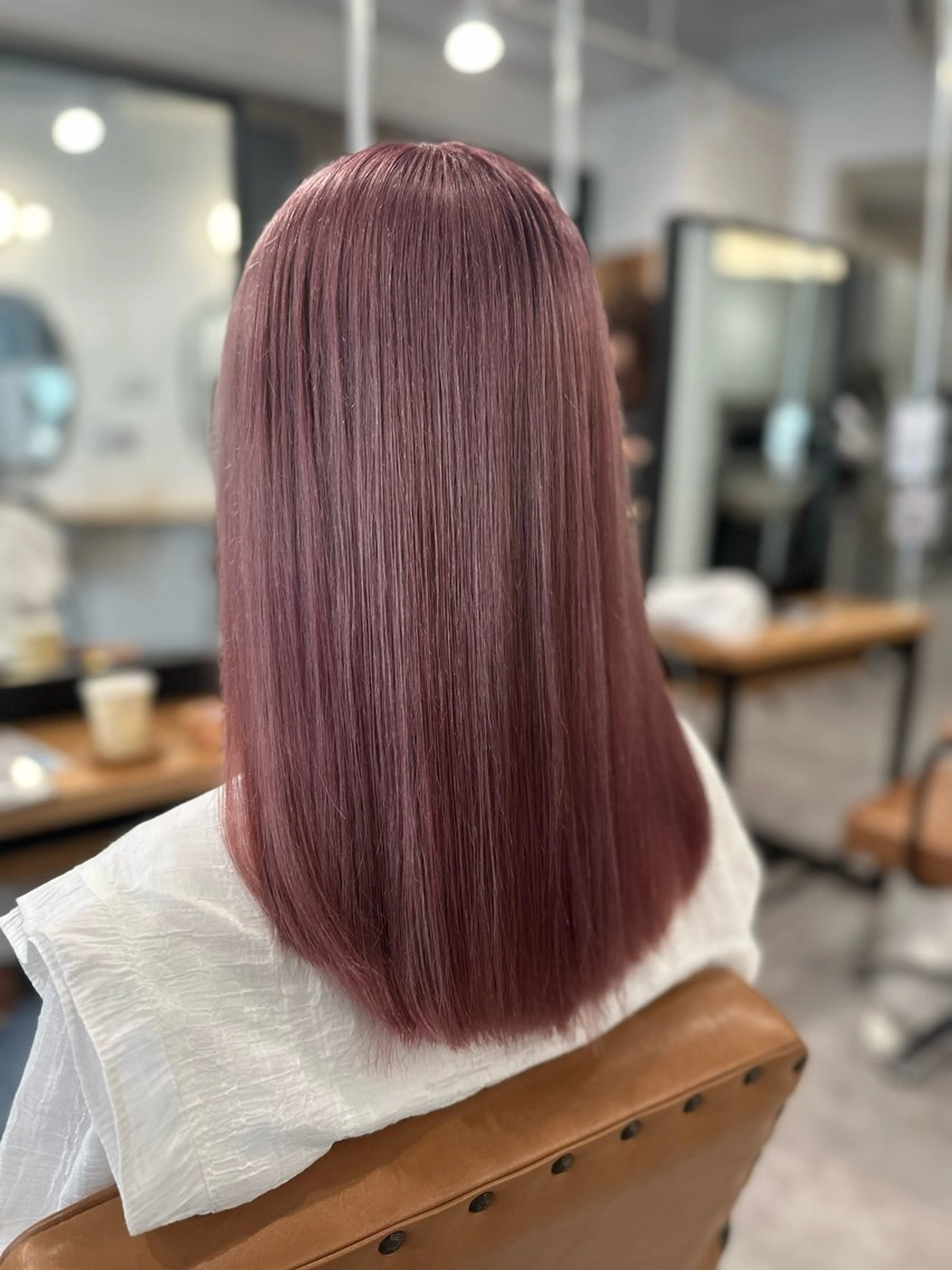 ロング カラー ピンクカラー ヘアカラー トリートメント ケアカラーリスト✂️ SHIAN   フジのヘアスタイル