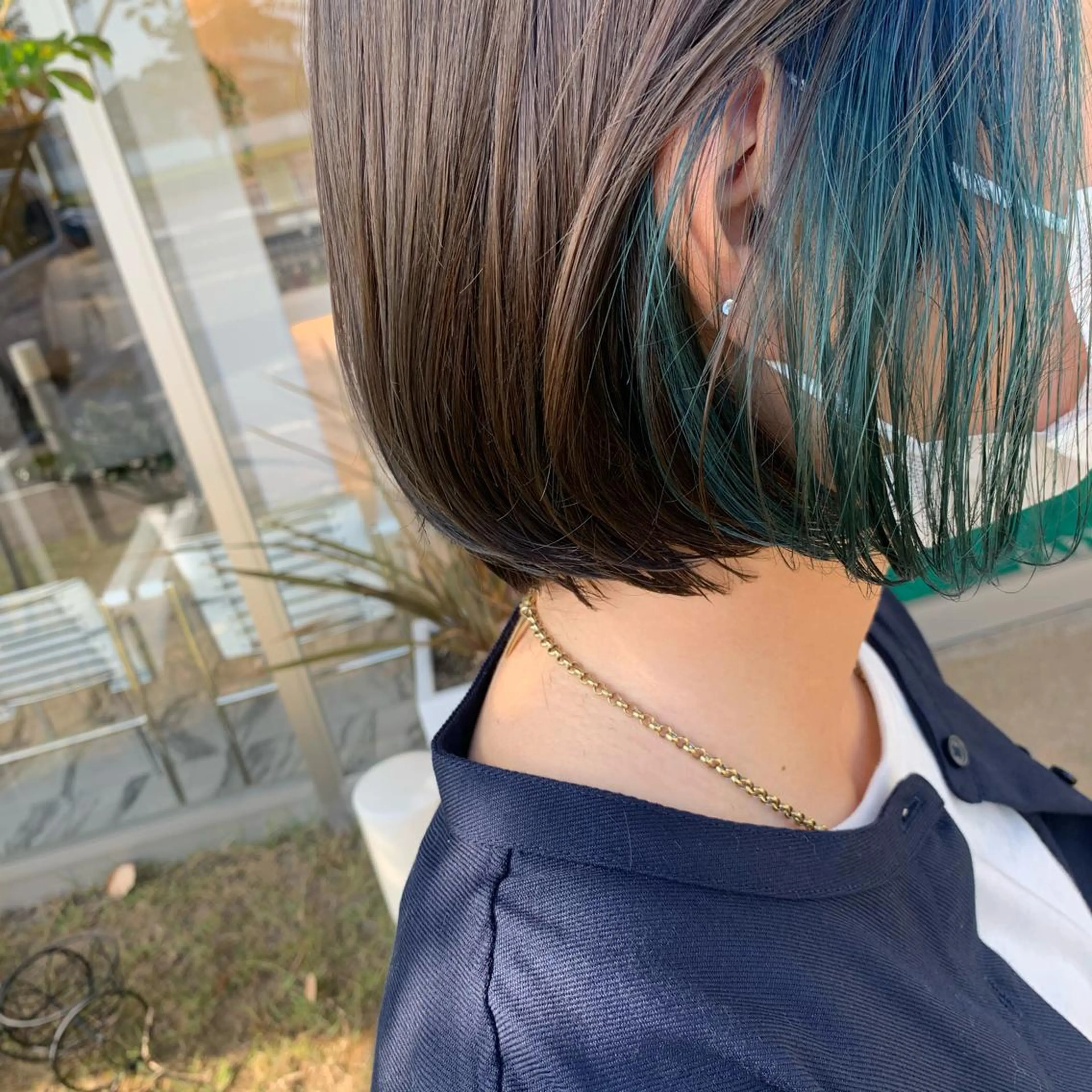 セミロング カラー イヤリングカラー 畠山 華奈のヘアスタイル