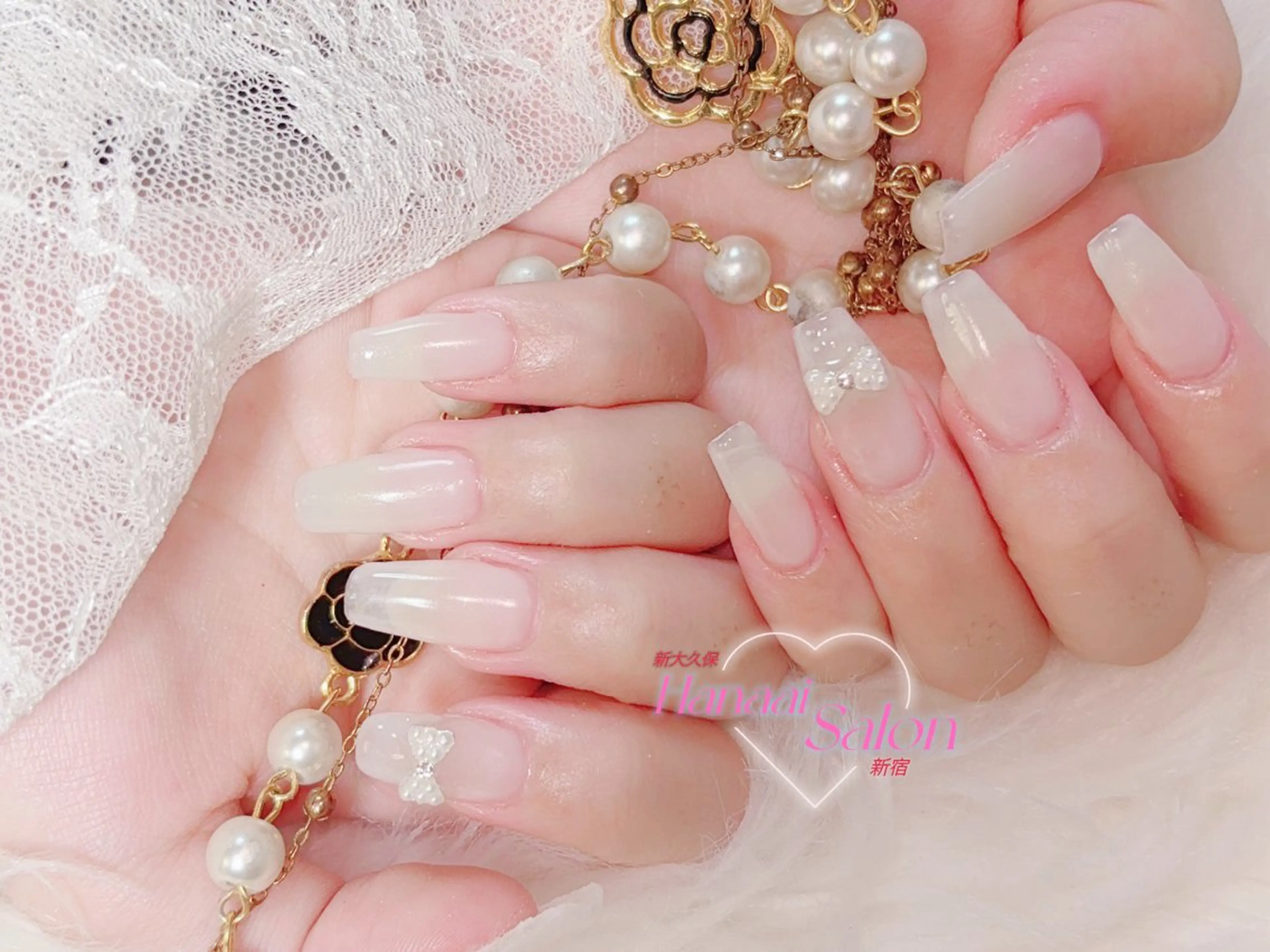 セミロング ハンドネイル Hanaai Salon新大久保店のネイルデザイン