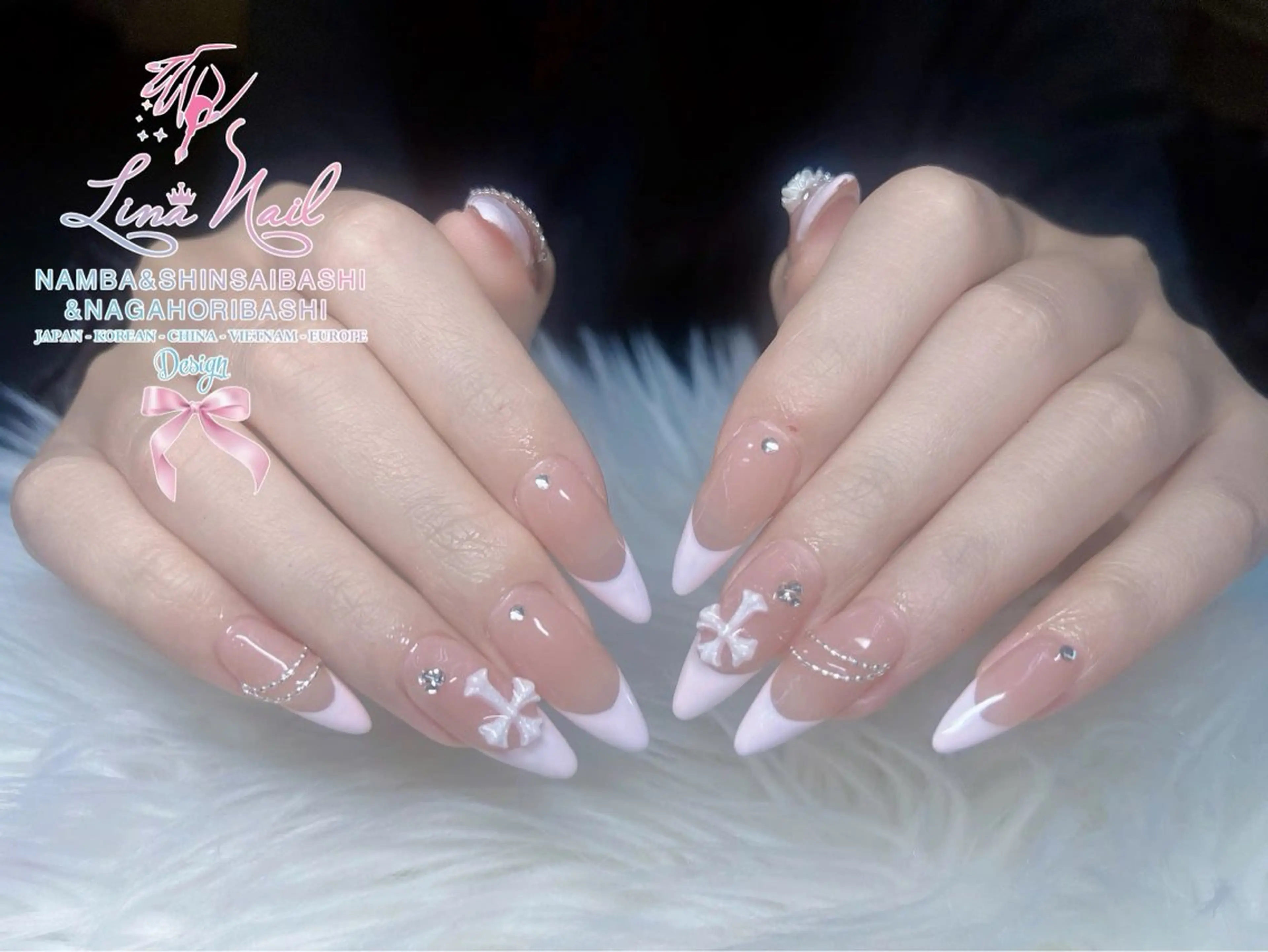 長さだしか自爪ジェルネイルアート10本マグネットかフレンチなどオフ無料¥4000の写真