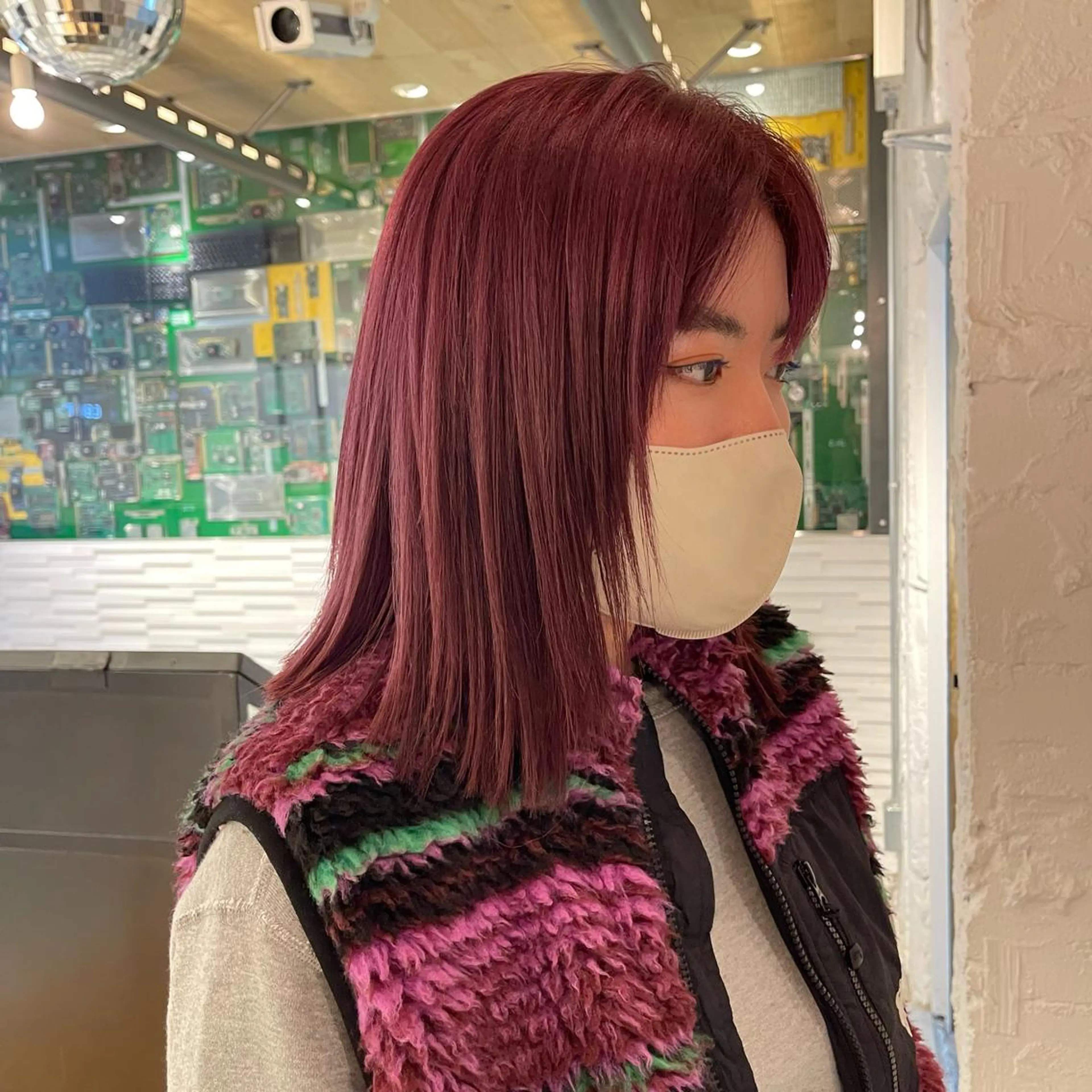 カラー ピンクカラー lunty miichiのヘアスタイル
