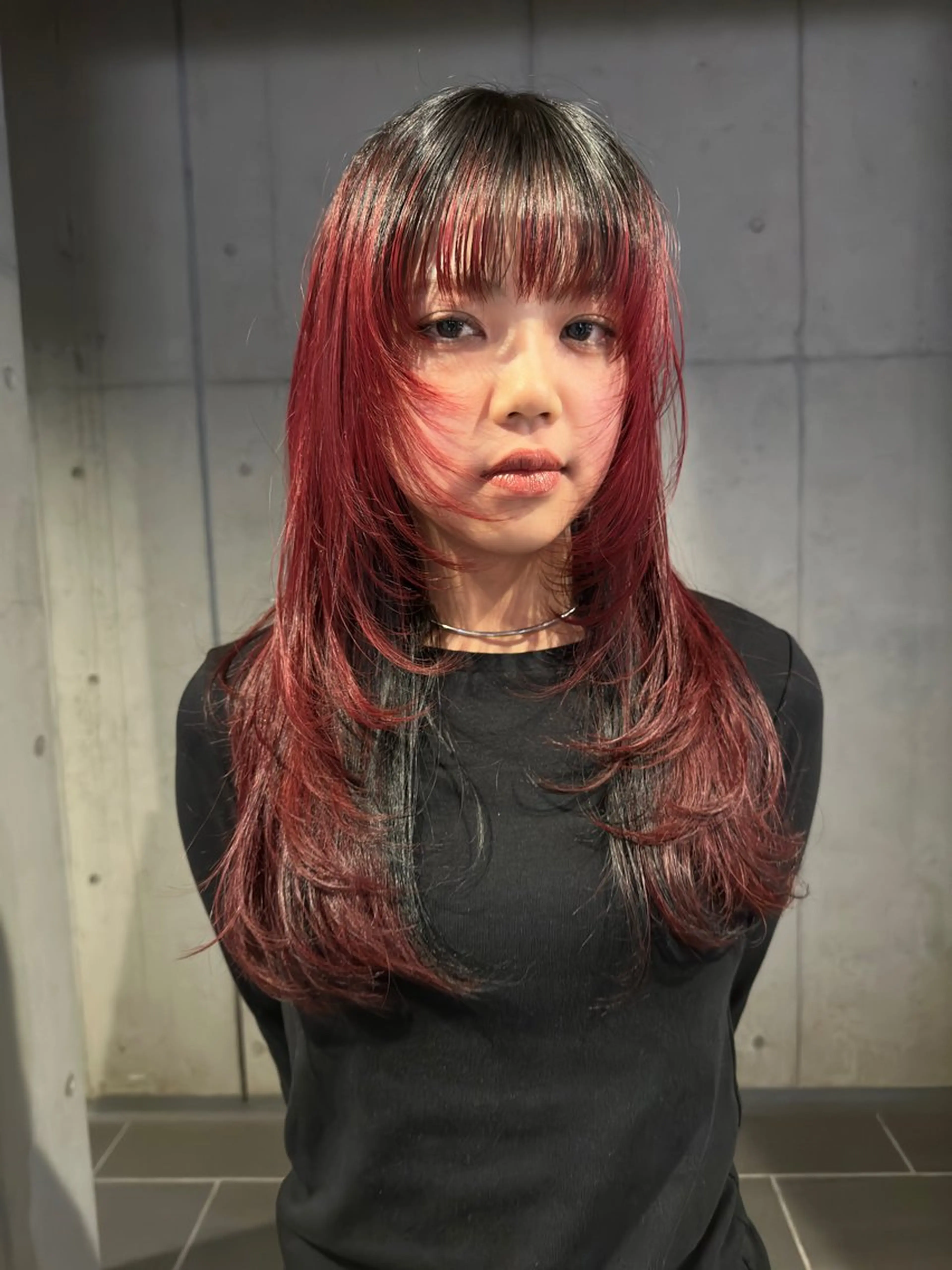 ロング カラー 顔まわりレイヤー レイヤーカット カット ヘアカラー ウルフ/レイヤー🟠 山本祐輔🟠のヘアスタイル