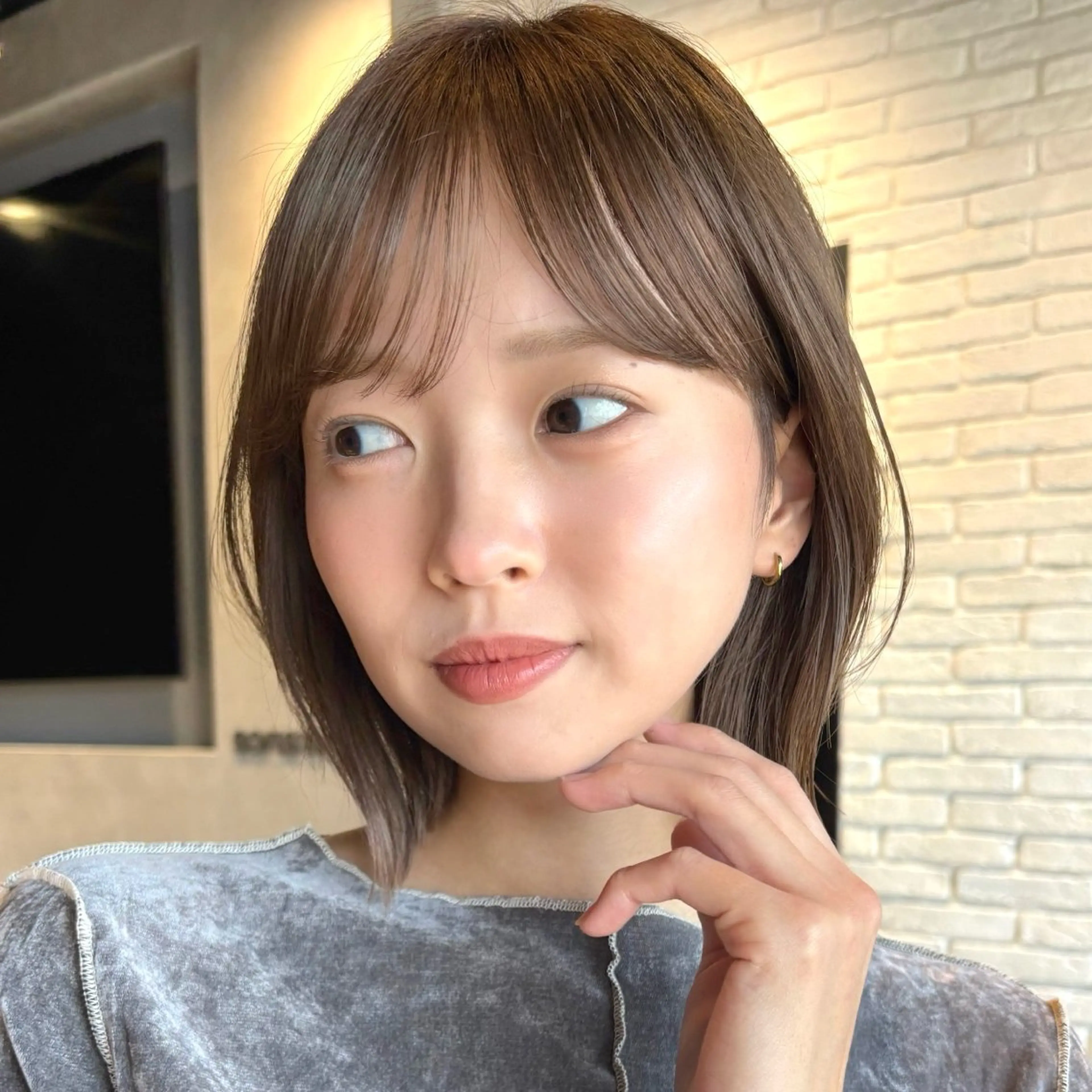 ショート ボブ くびれヘア 似合わせカット シースルーバング カット ヘアカラー トリートメント 顔まわり/レイヤー/ 透明感/まいな🥨のヘアスタイル