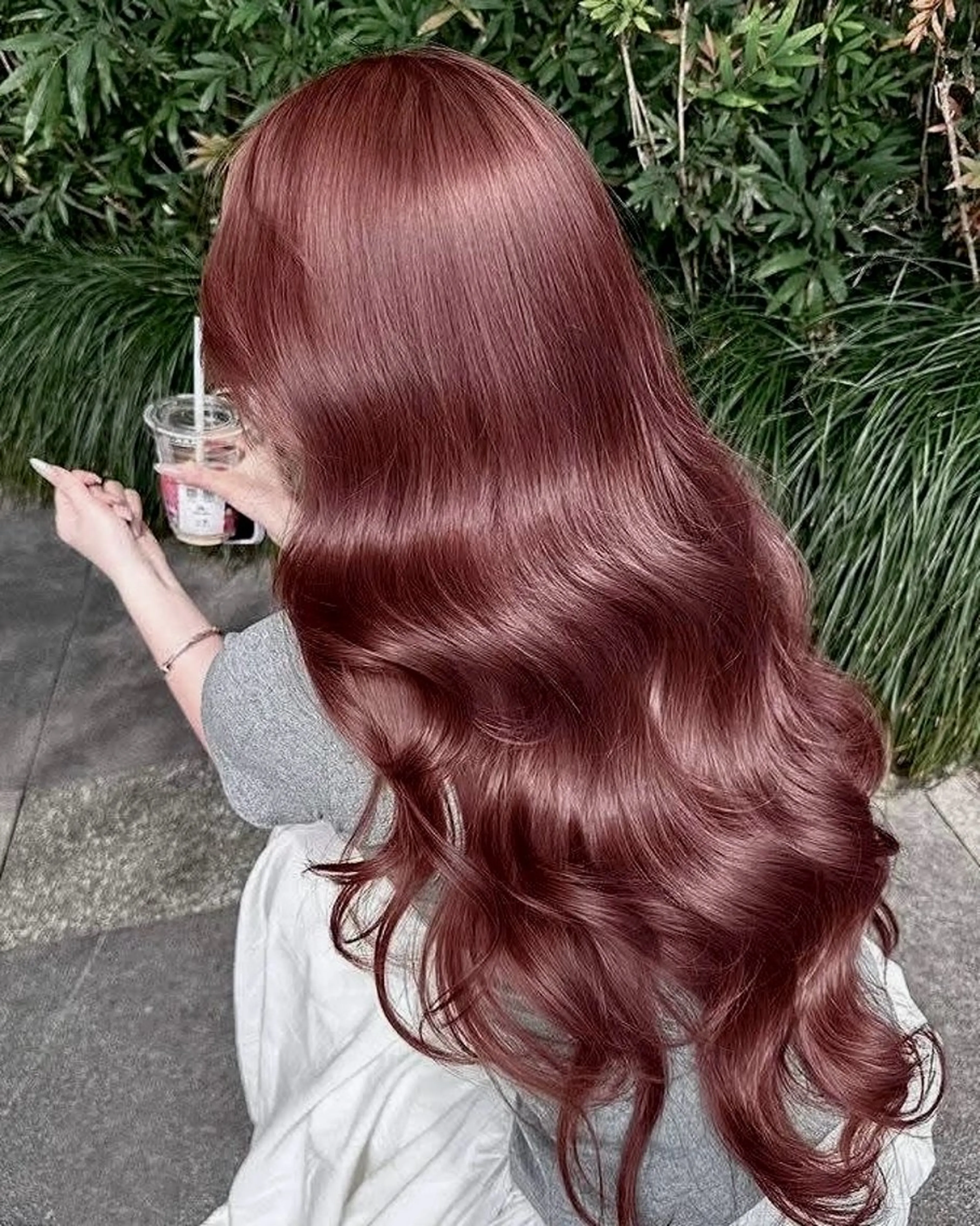 ロング カラー ヘアカラー トリートメント ヘッドスパ うる艶韓国ヘア 🤍りんのヘアスタイル
