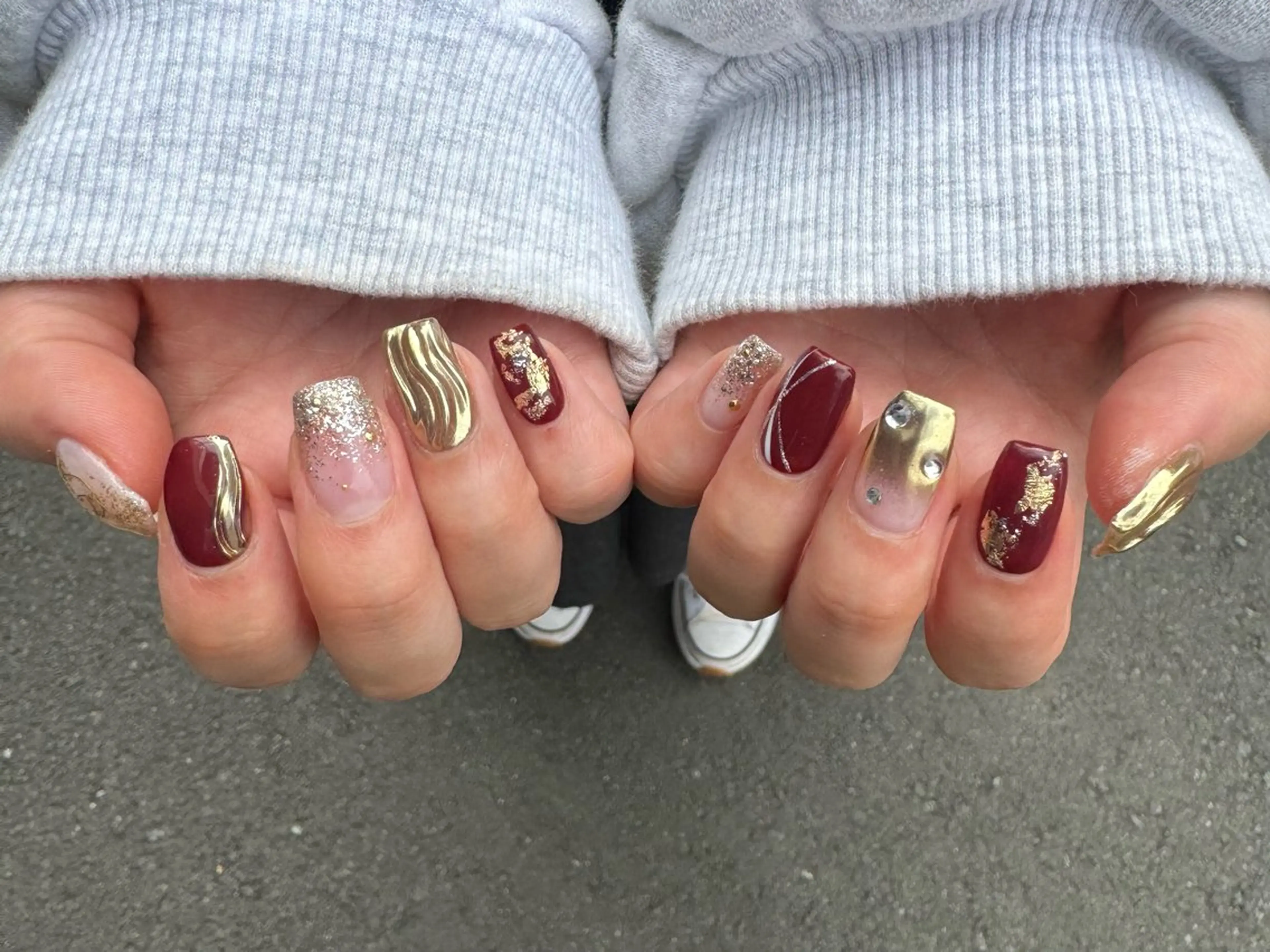 ネイル 成人式 ミラーネイル ハンドネイル MH_ Nailのネイルデザイン