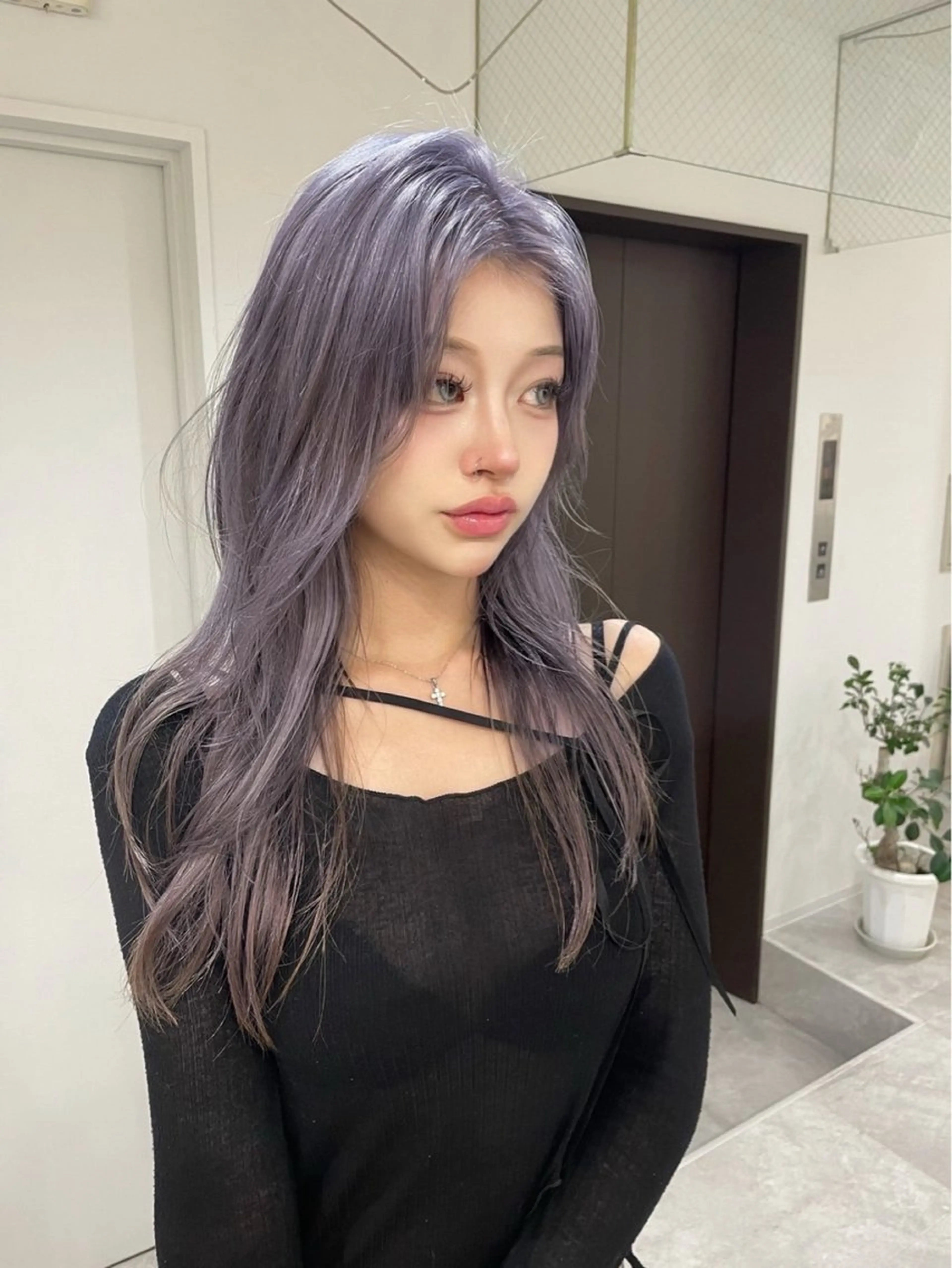ロング カラー ブリーチ ケアブリーチ ハイトーンカラー ラベンダーカラー ダブルカラーVia/ airi♡のヘアスタイル