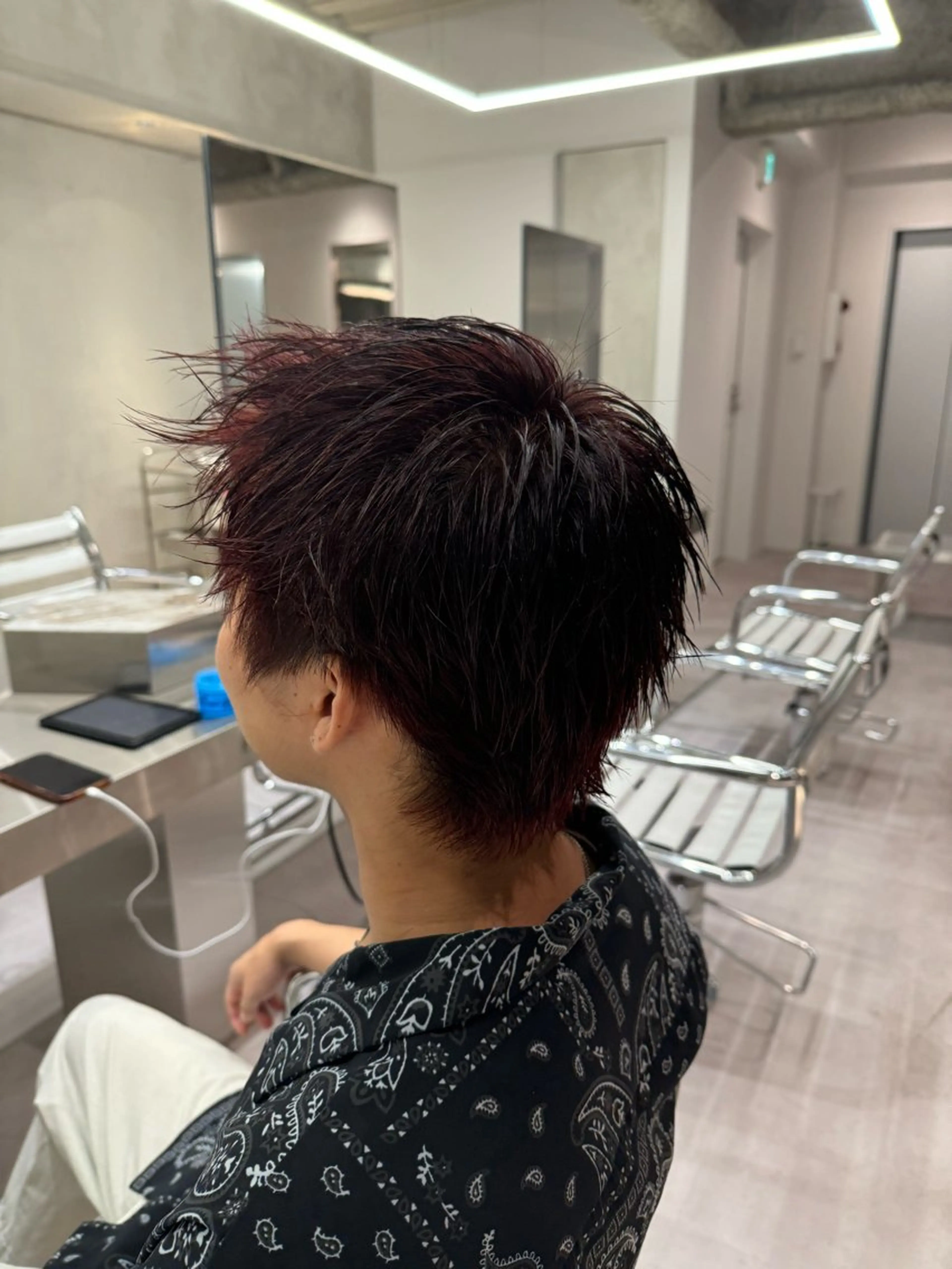 カラー パーマ メンズ レッドカラー ブリーチ/パーマ特化 片平和寿のヘアスタイル
