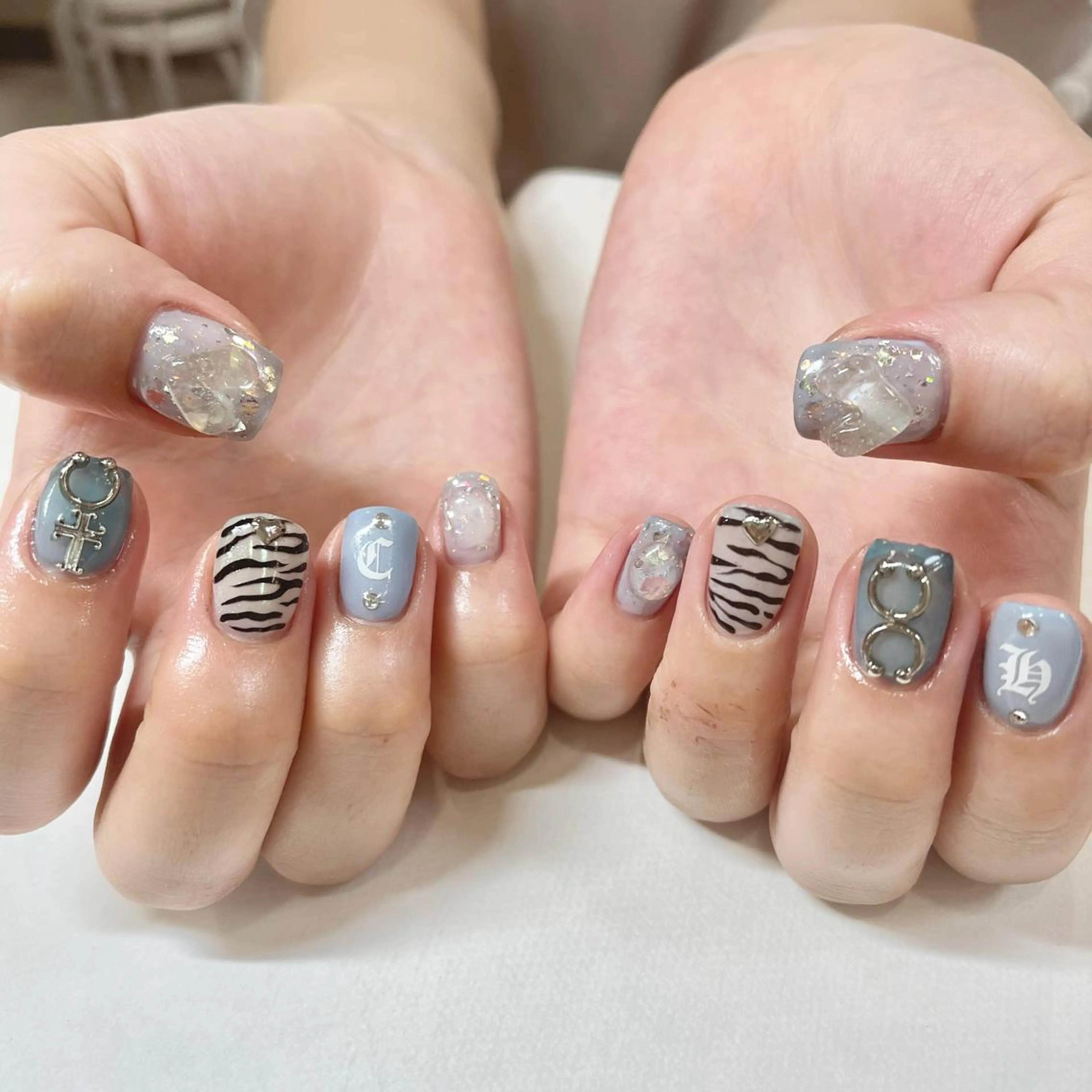 ネイル ブルー 🎀AYAKO 🎀中韓ネイルのネイルデザイン