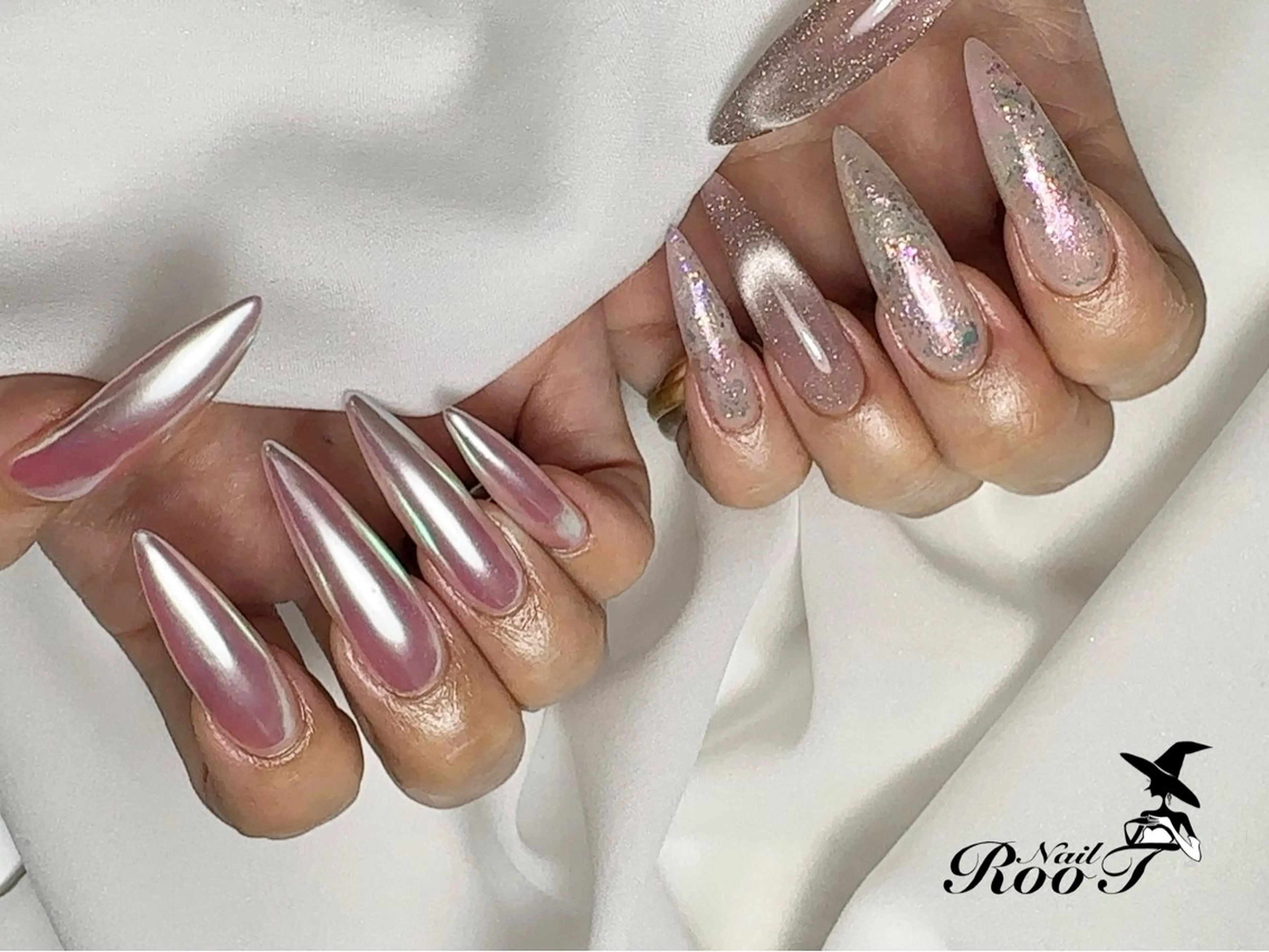 ネイル オーロラネイル フラッシュネイル マグネットネイル ミラーネイル ハンドネイル RooT Nailのネイルデザイン