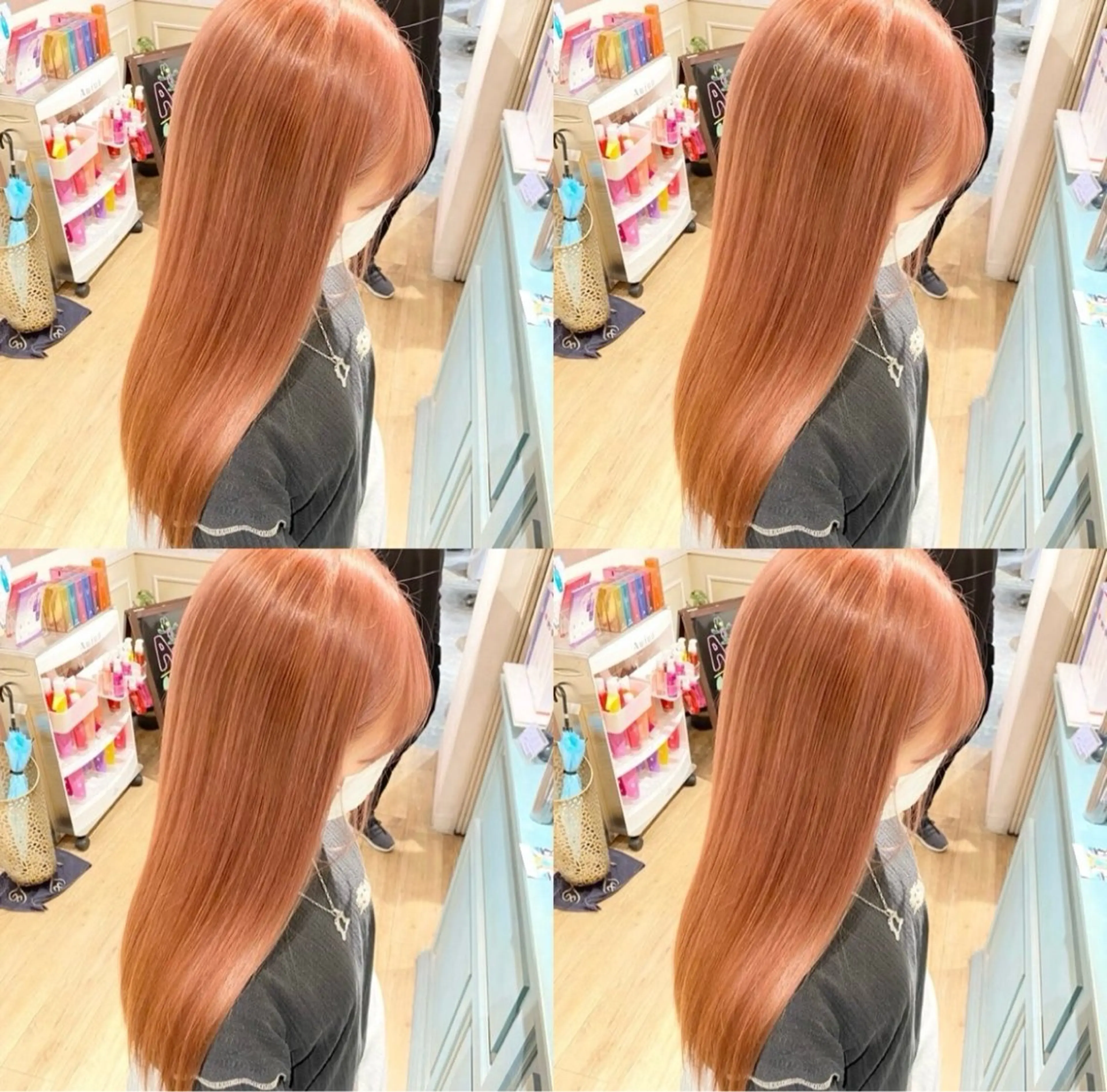ロング カラー カット ヘアカラー エクステ 💗韓国風シール エクステあおい💗のヘアスタイル