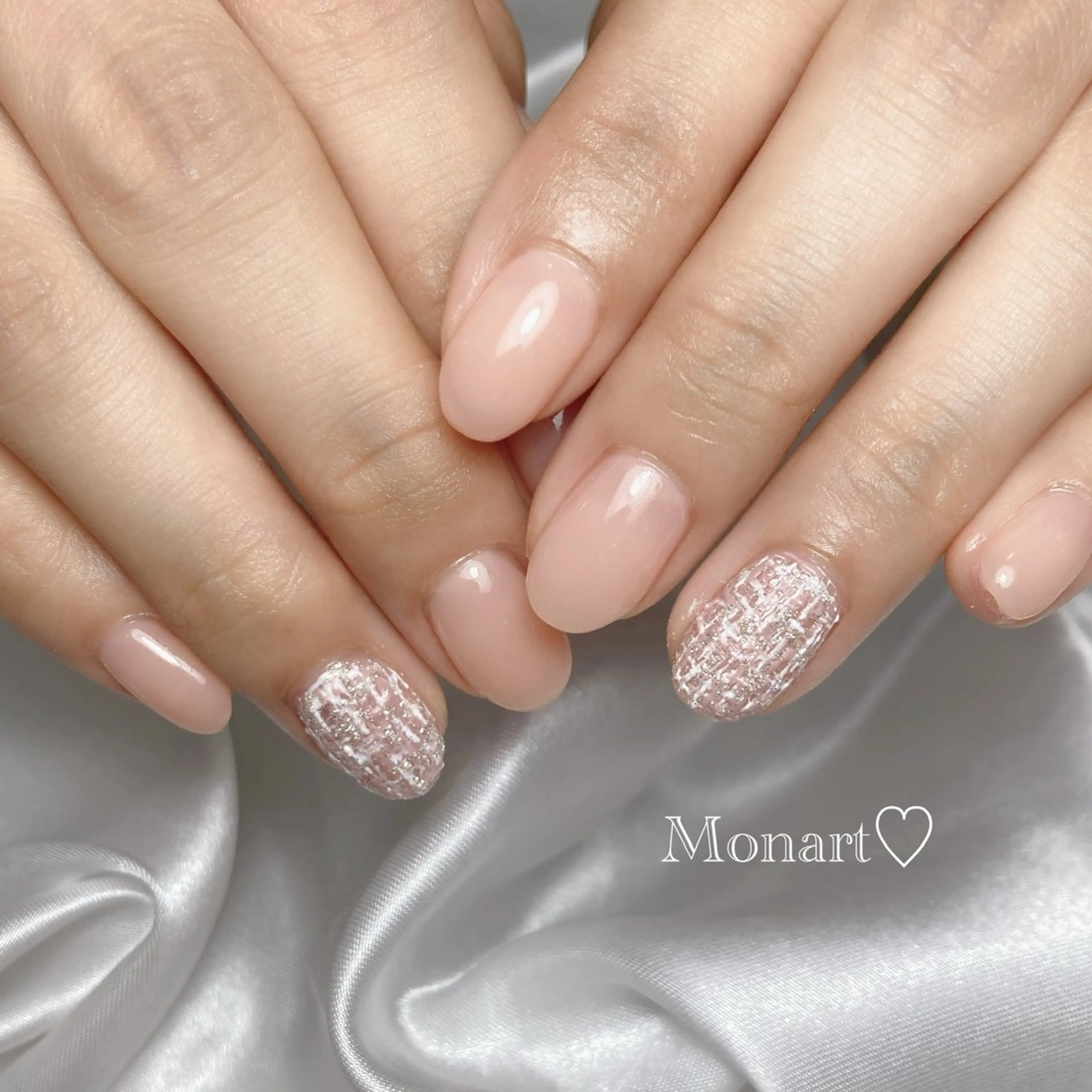 ネイル ツイードネイル ハンドネイル Monart♡ Misaoのネイルデザイン