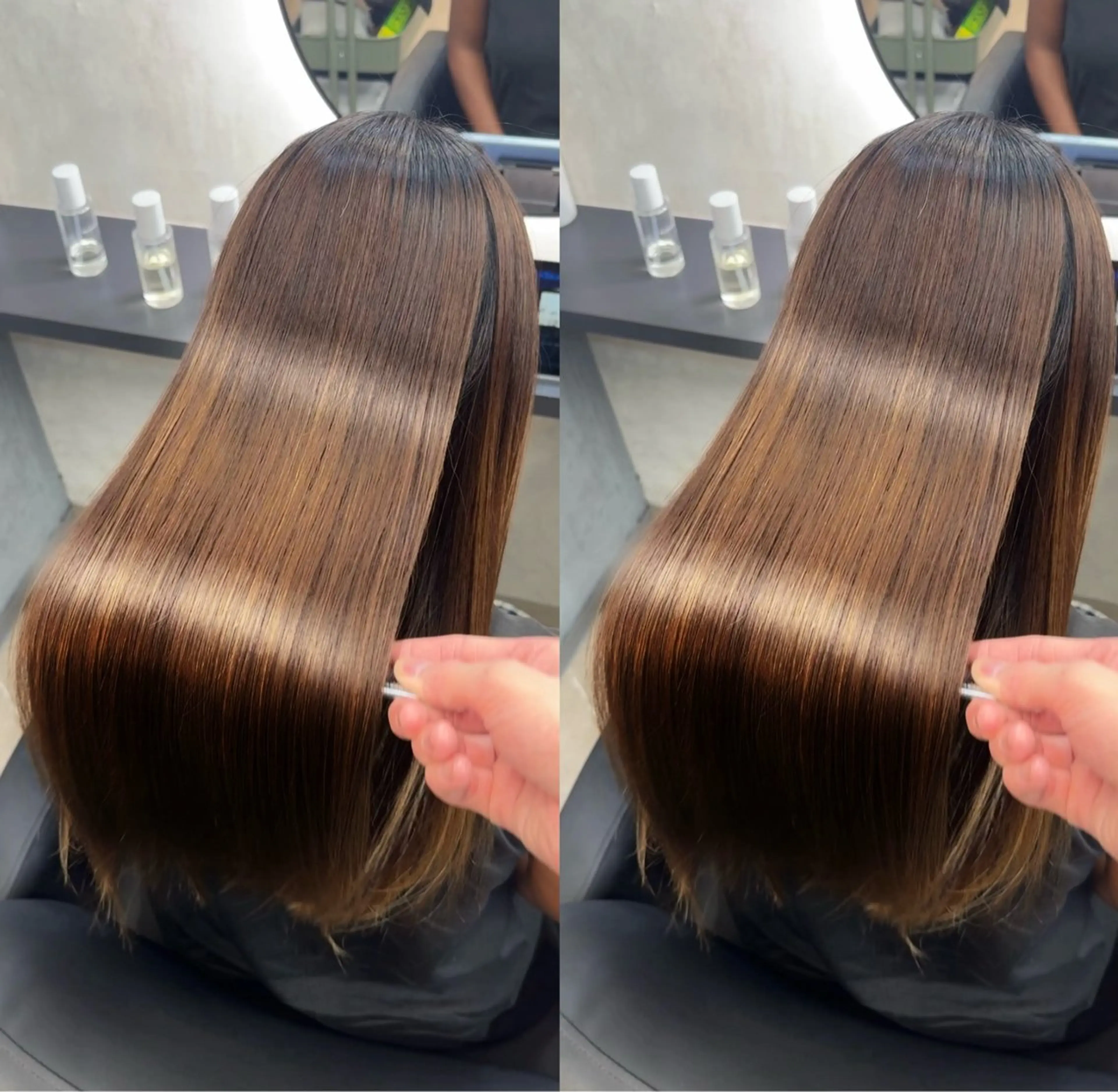 セミロング ヘアアレンジ カット 縮毛矯正 トリートメント 新宿 /髪質改善/ ヒュウガのヘアスタイル