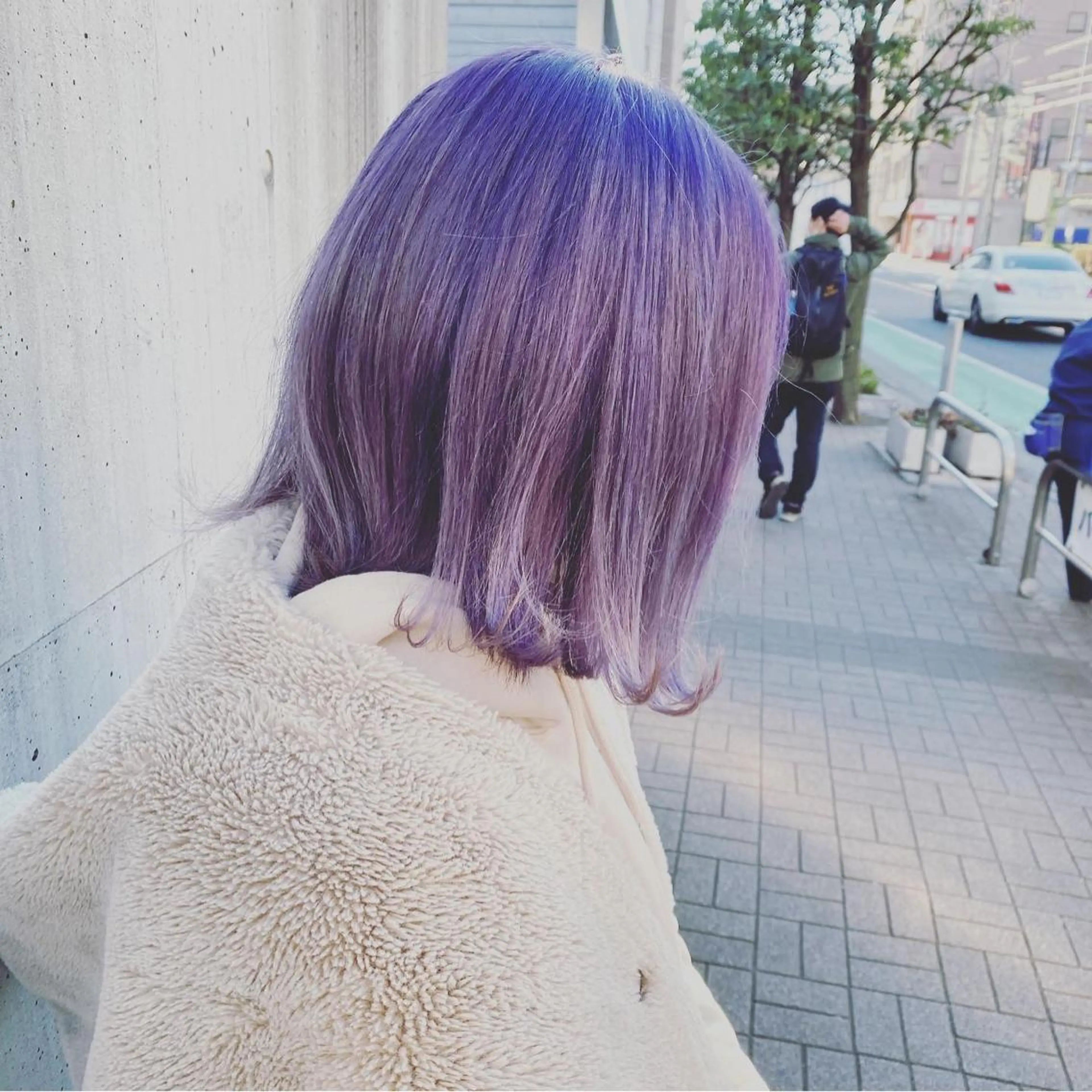カラー ラベンダーカラー レイヤーカット ハイトーンウエダのヘアスタイル