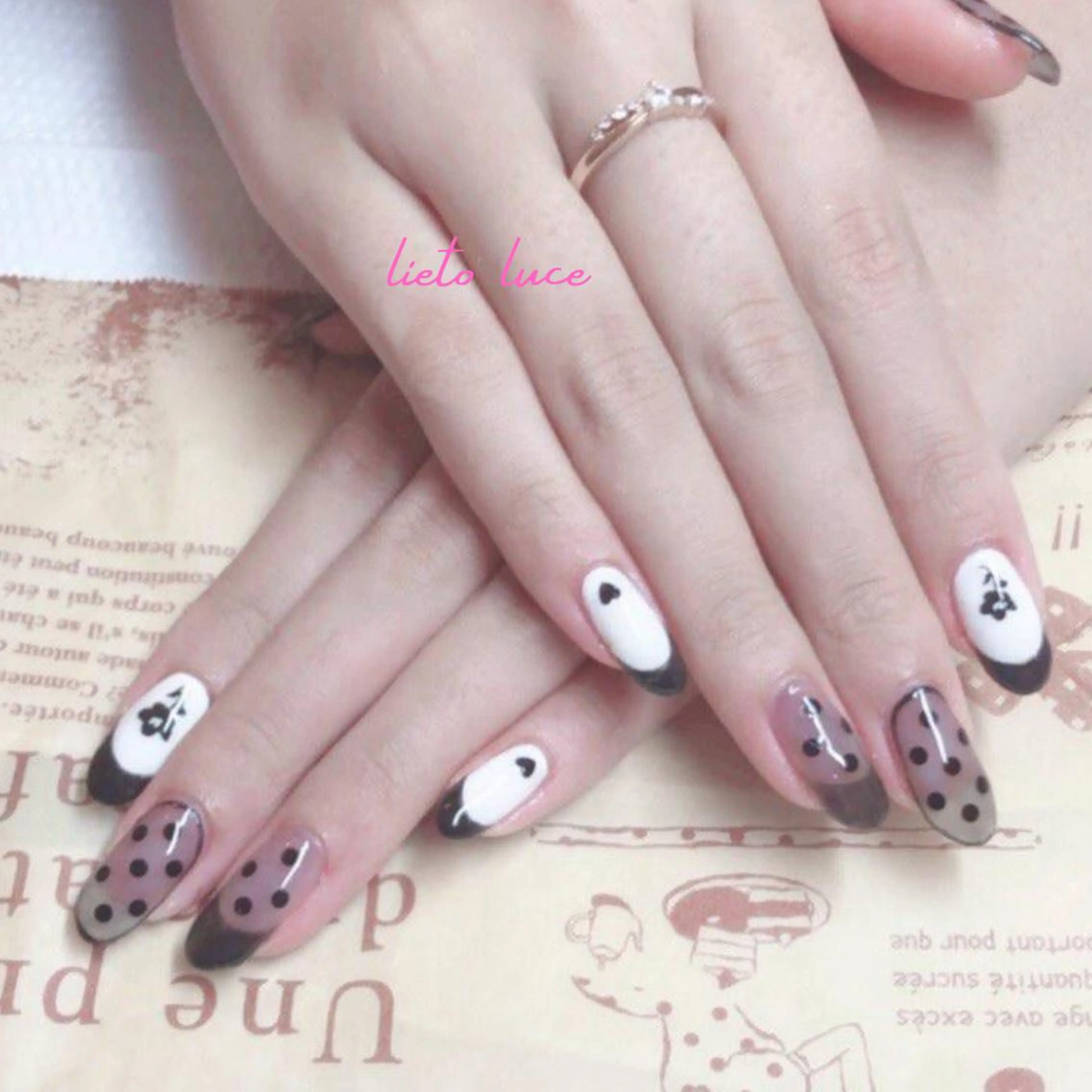 ネイル ガーリー ハンドネイル lieto luce Yukaのネイルデザイン