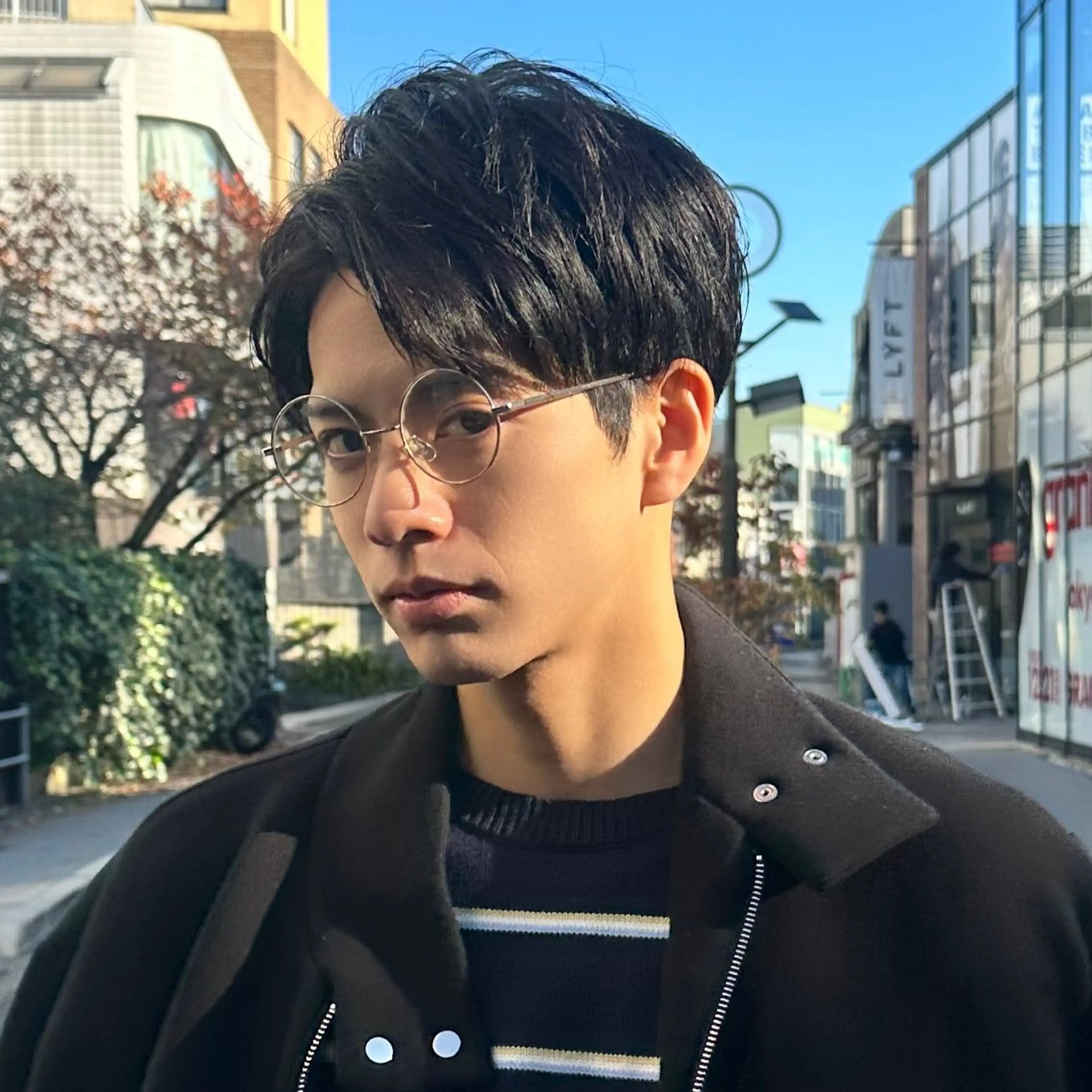 ショート カラー パーマ メンズ アップバング ダウンパーマ メンズパーマ メンズツイストパーマ 刈り上げ 表参道/原宿 💈メンズ特化吉田のヘアスタイル