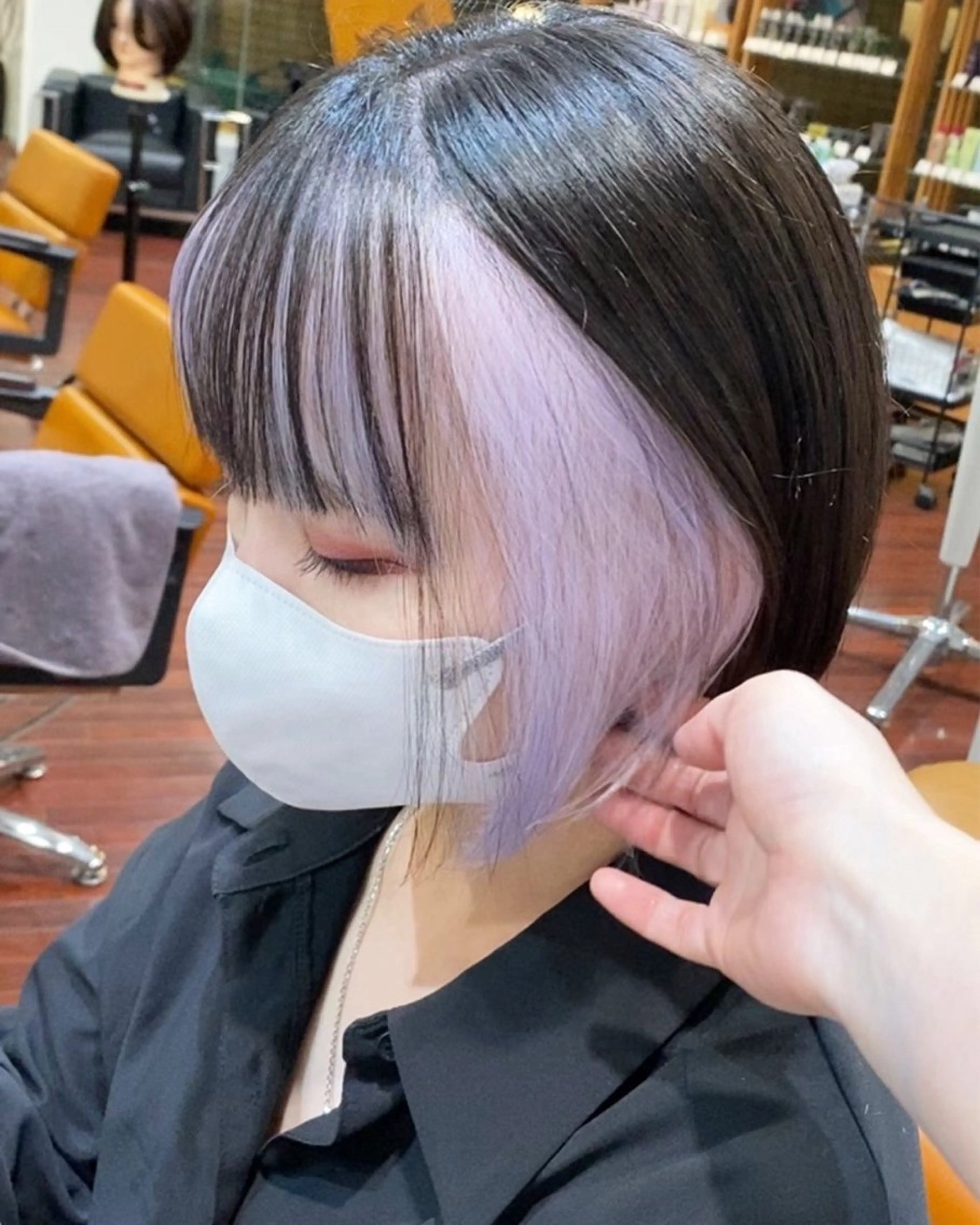 ミディアム カラー ヘアカラー ［極潤］ヒアルロン酸 🫧カラー髪質改善のヘアスタイル