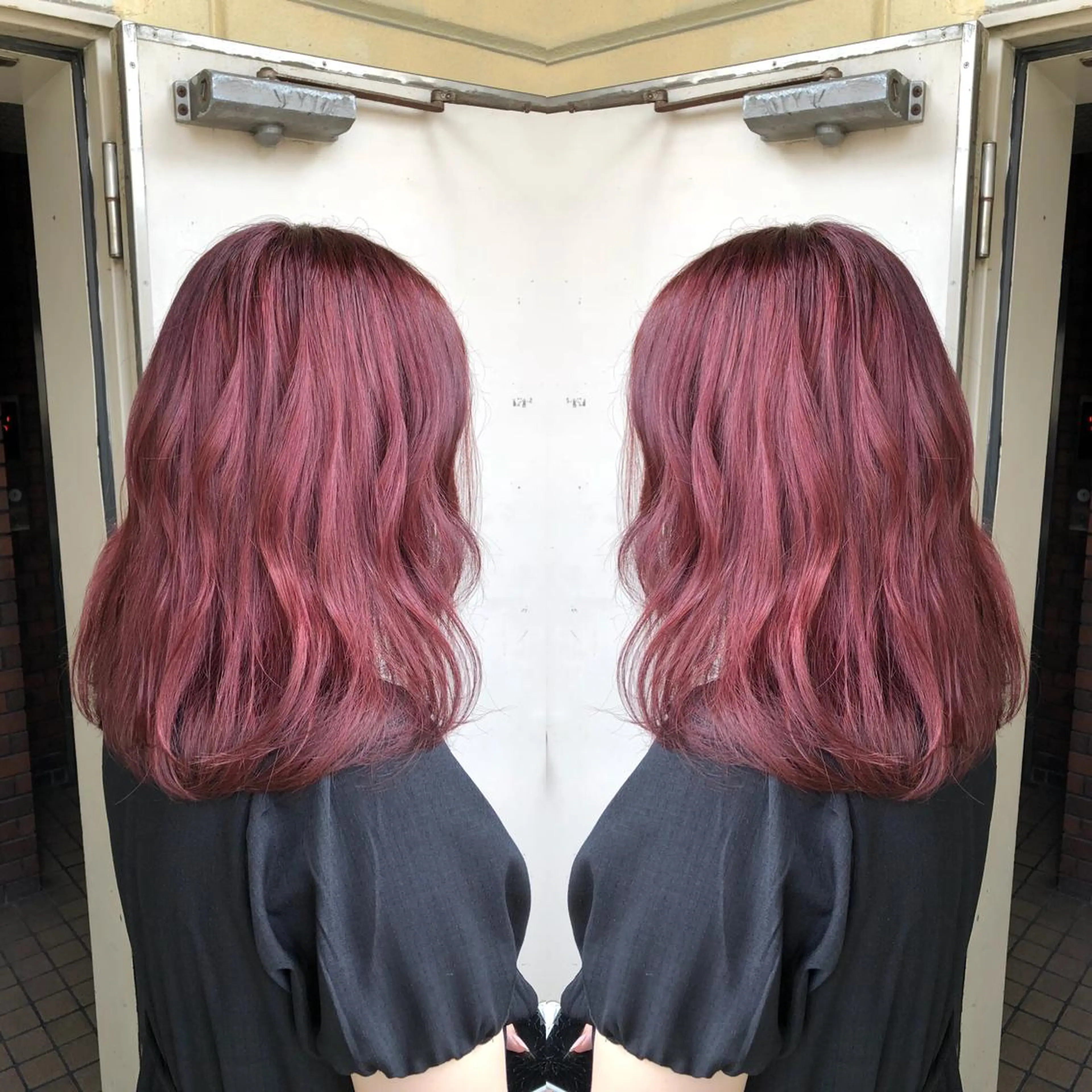 ミディアム カラー kr2s アメ村のヘアスタイル