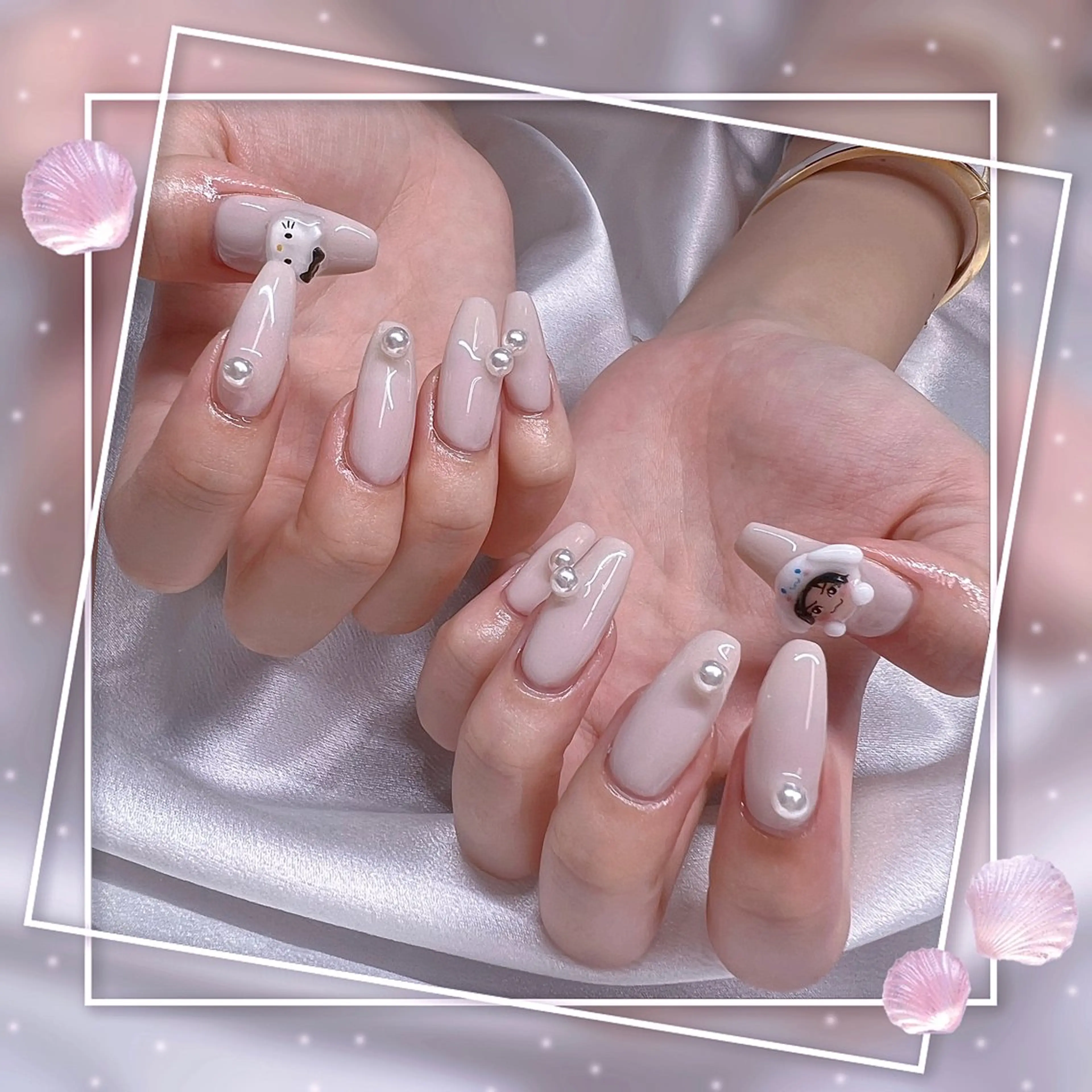 ネイル フレンチネイル グラデーション キラキラネイル 韓国ネイル マグネットネイル Chill Nailsalonのネイルデザイン