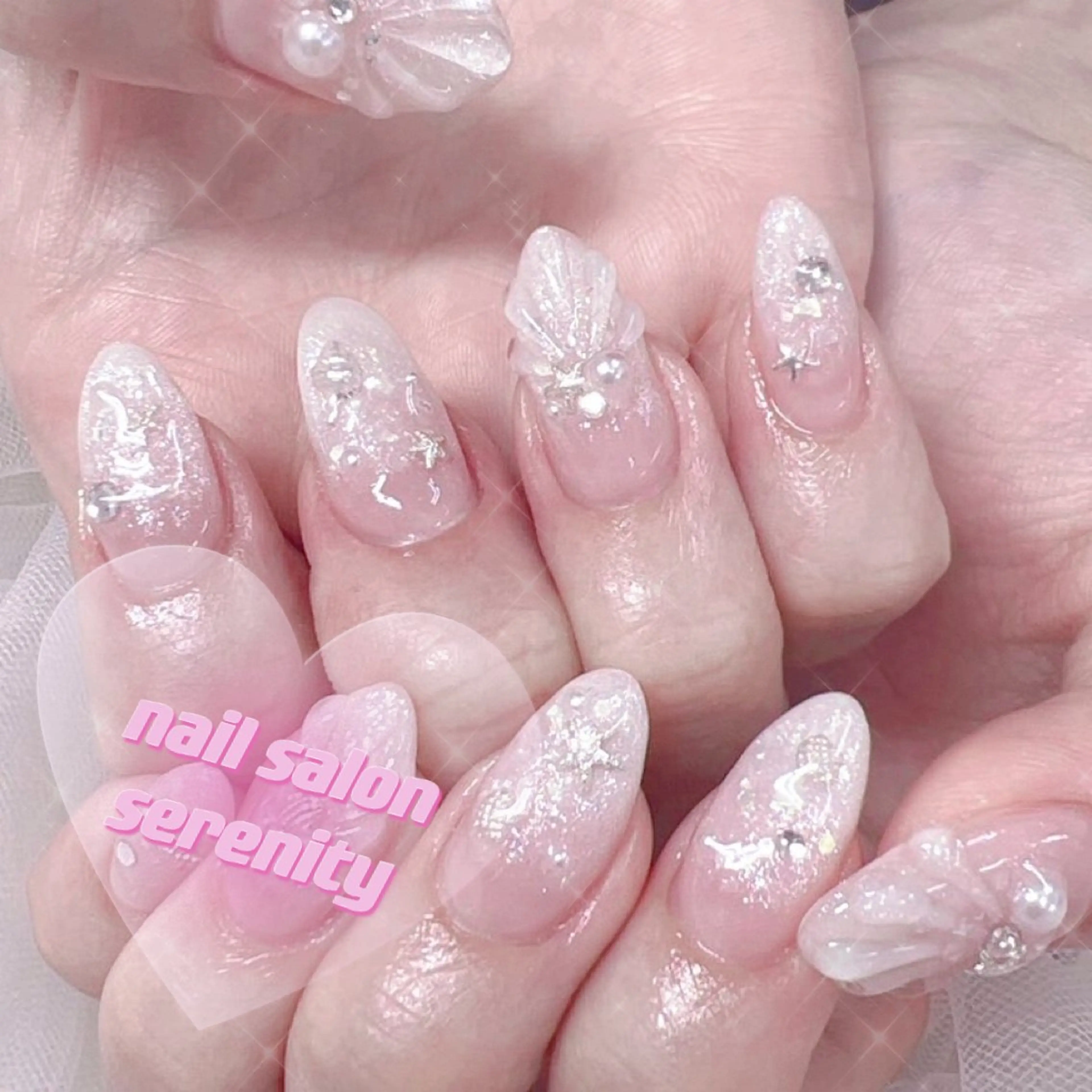 ネイル ハンドネイル ハンドケア ✨Serenity ワンホンネイルのネイルデザイン