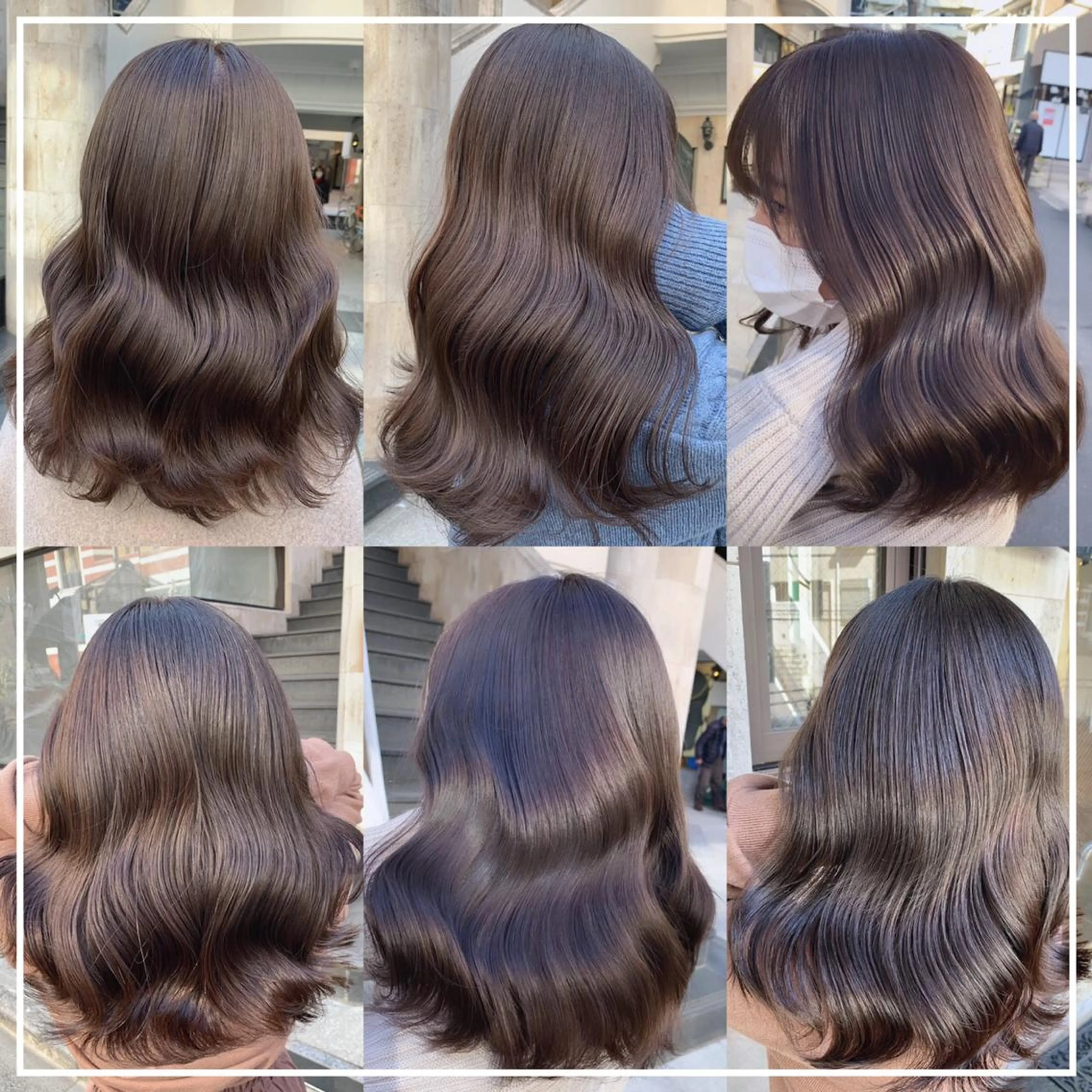 セミロング カラー ミヤザキ タクトのヘアスタイル