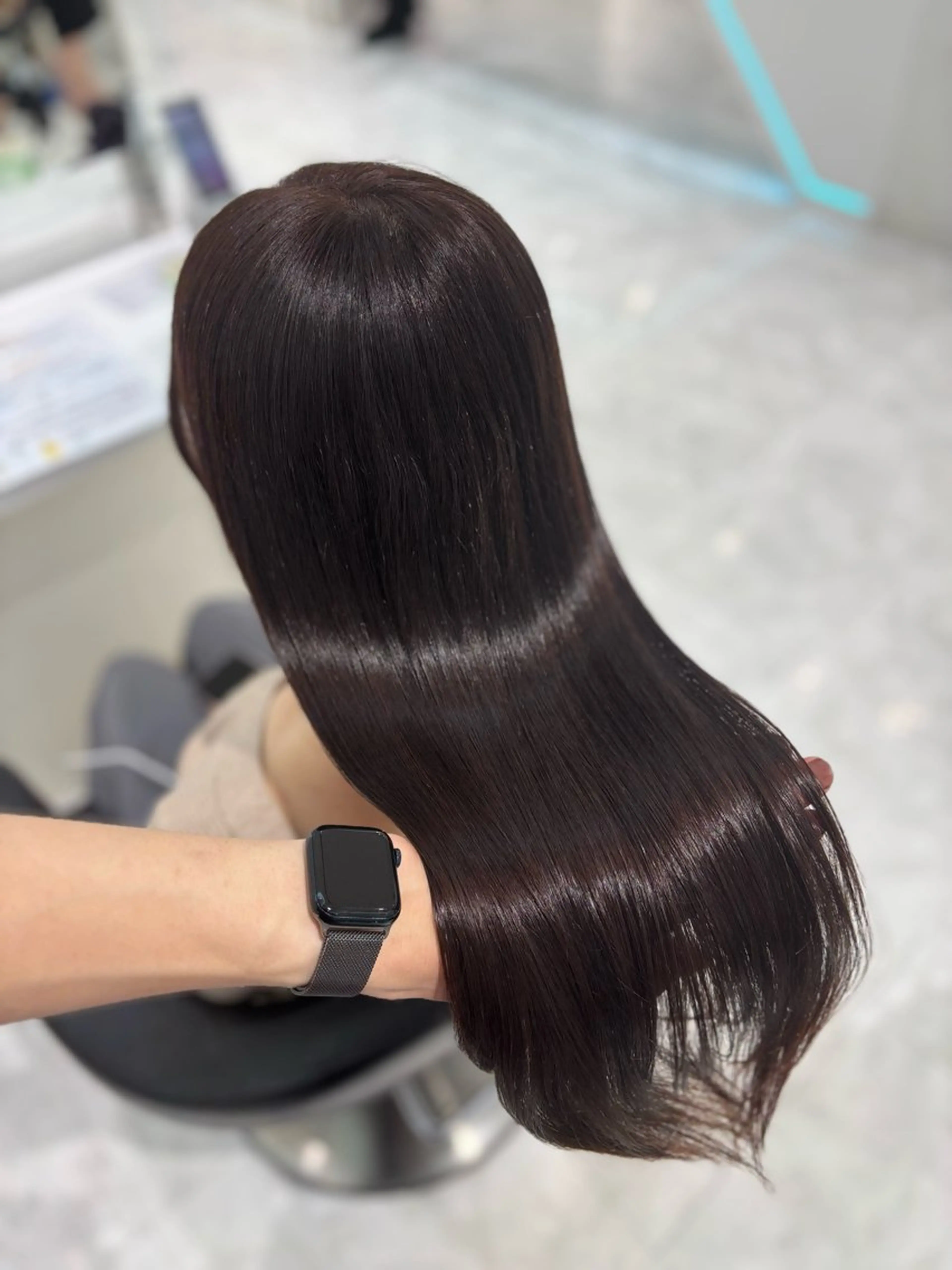 ロング カラー ヘアカラー トリートメント ヘッドスパ ヘアセット 🤍透明感カラー ×縮毛矯正🤍ゆうのヘアスタイル